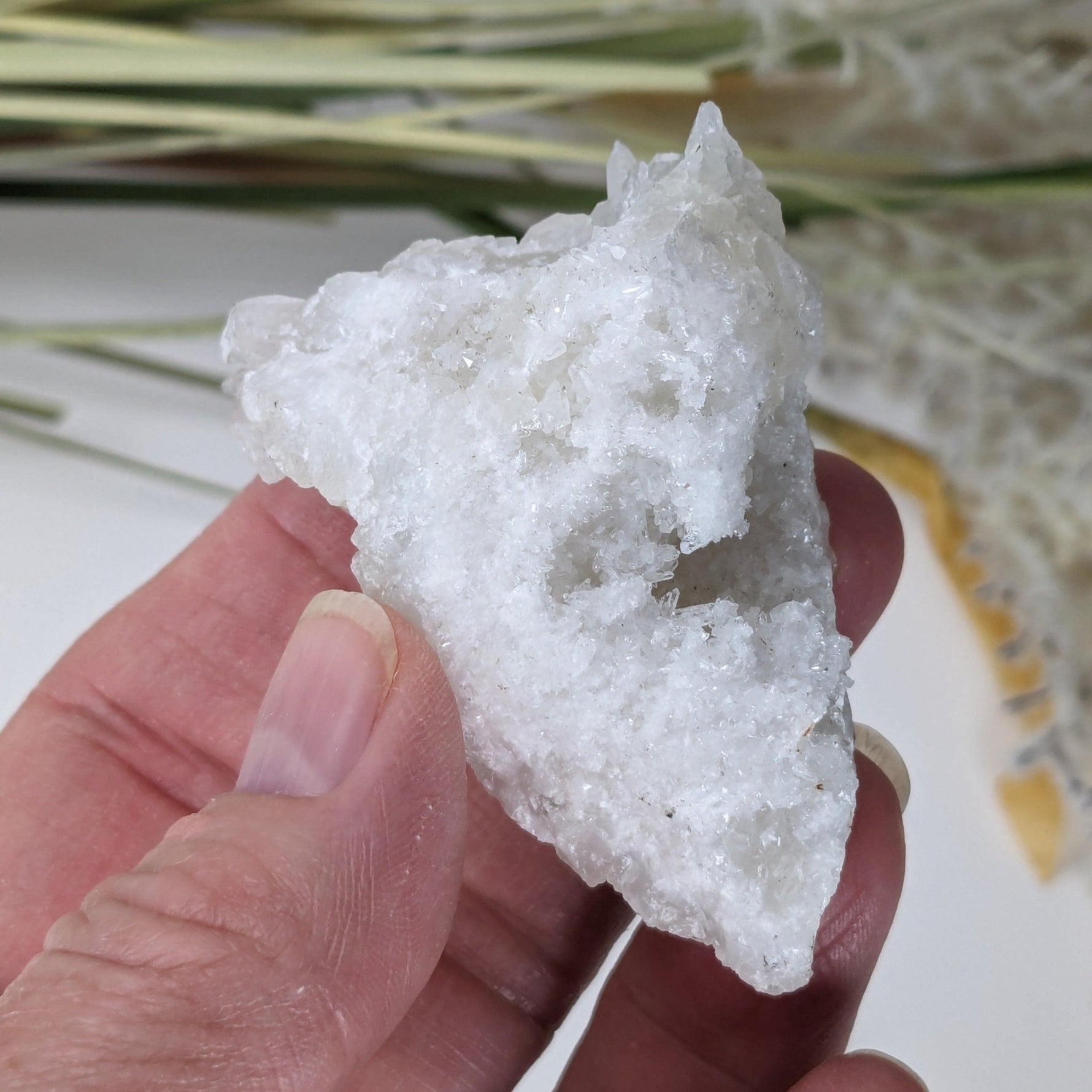  Calcite on Prehnite Crystal Cluster | Double Terminated Calcite | 77 grams | Mumbai, India 3