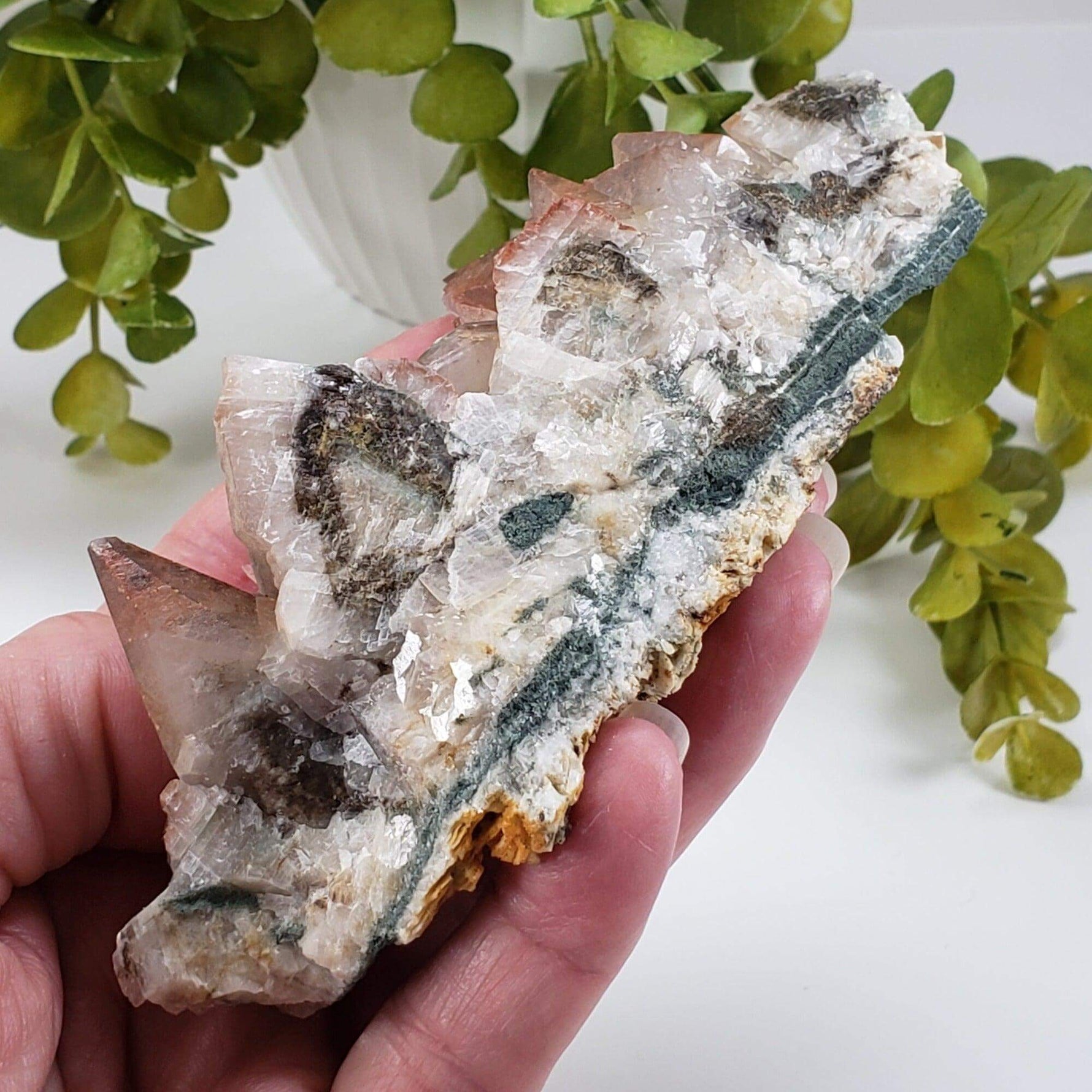  Calcite with Hematite on Matrix | 258.4 grams | Fluorescent Crystal | Lane's Quarry, Westfield MA | SO24 6