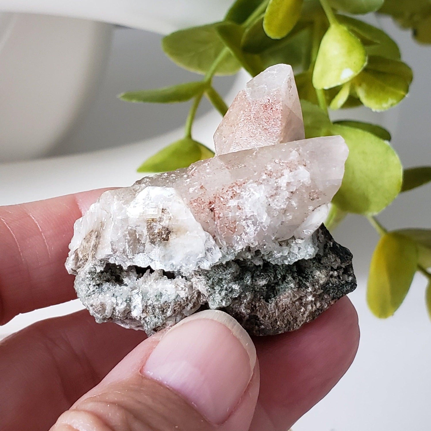  Calcite with Hematite on Matrix | 58.3 grams | Fluorescent Crystal | Lane's Quarry, Westfield MA 1