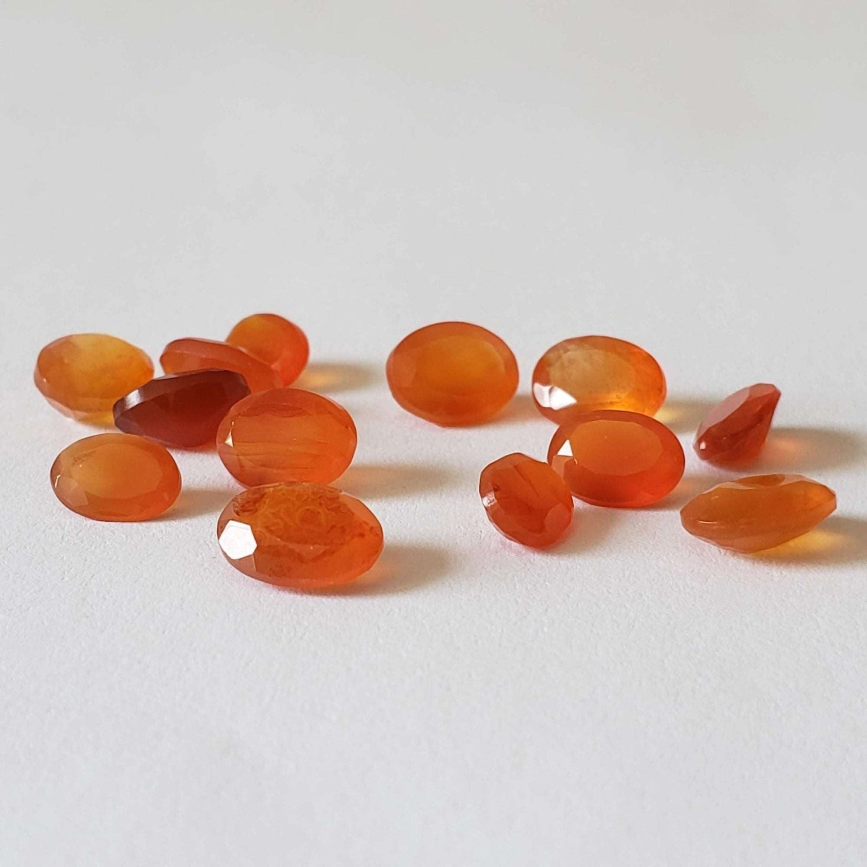  Carnelian | 13 Piece Carnelian Parcel | Oval Cut | Mixed Size Lot | Orange | 11.45ct. | SO24 3