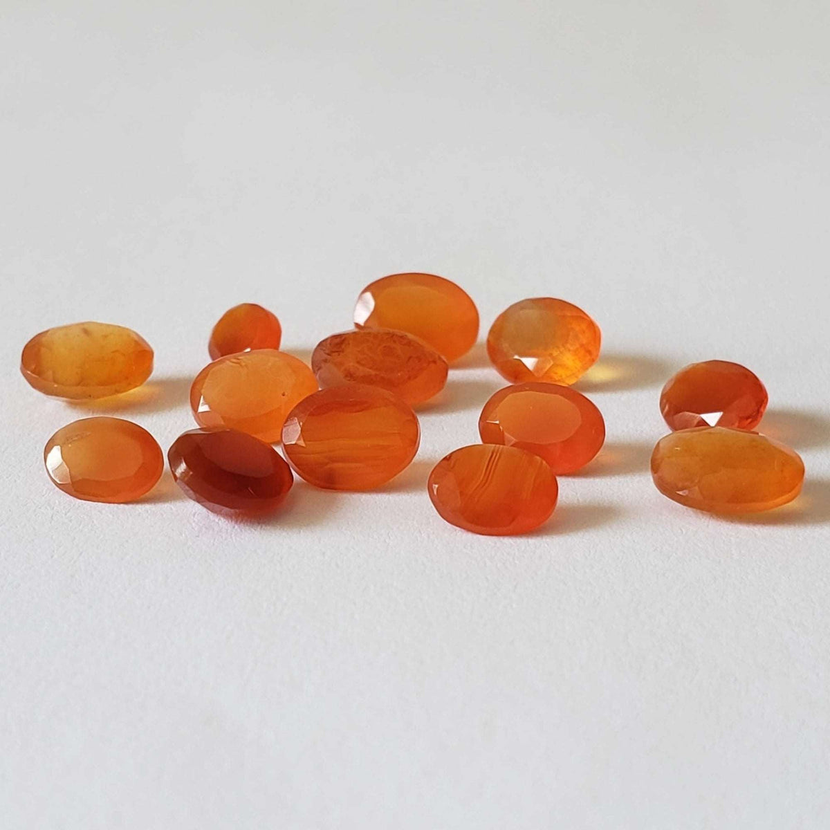  Carnelian | 13 Piece Carnelian Parcel | Oval Cut | Mixed Size Lot | Orange | 11.45ct. | SO24 4