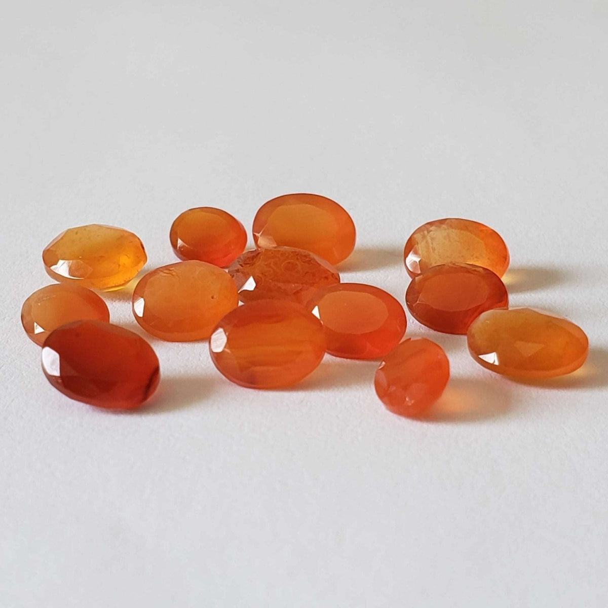  Carnelian | 13 Piece Carnelian Parcel | Oval Cut | Mixed Size Lot | Orange | 11.45ct. | SO24 5