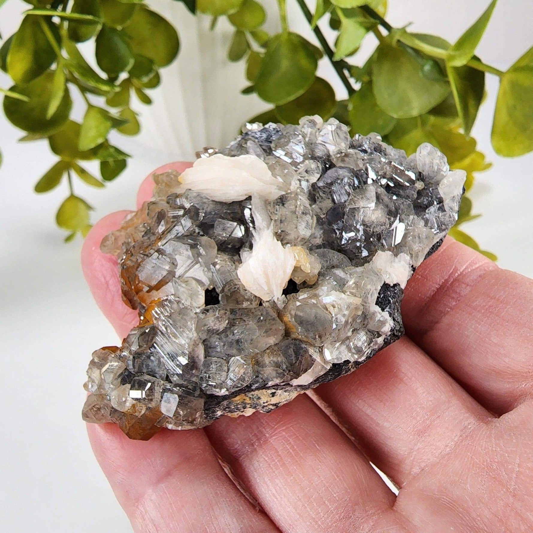  Cerussite Crystals | White Barite Blades | Galena Matrix Mineral | 145.3 gr | Morocco | SO24 3