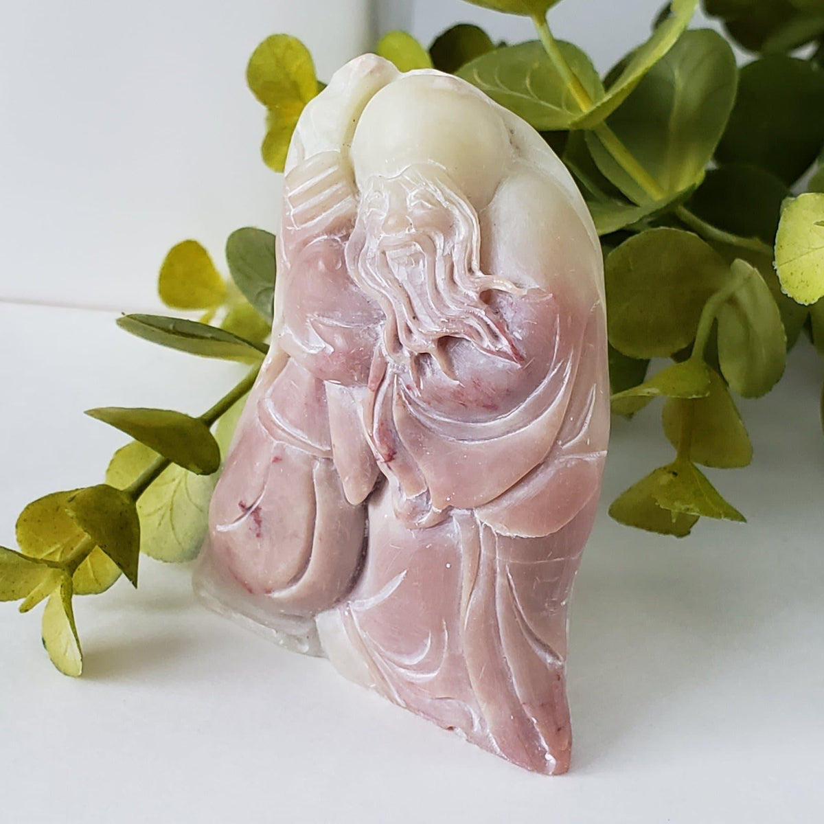  Chinese Shoushan Stone | God of Longevity | Hand Carved | 130 grams | Fujian Province, China 2