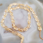  Citrine Gemstone Beads | 37 cm, 14.5 inch Strand | Oval | Golden Yellow 