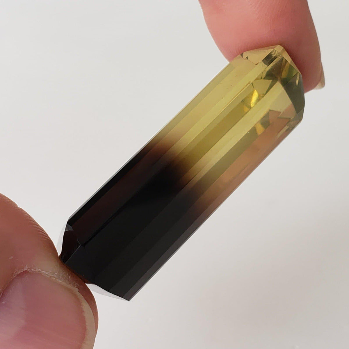  Citrine | Octagon Cut | Lemon-Black Bi-Color | 46x22mm 124.13ct 2