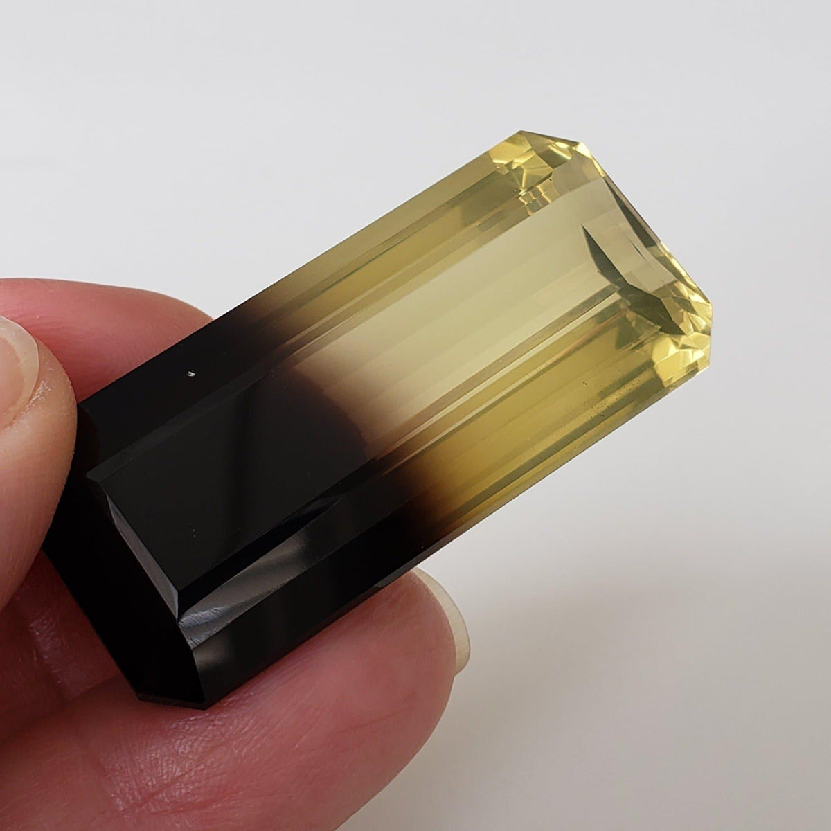 Citrine | Octagon Cut | Lemon-Black Bi-Color | 46x22mm 124.13ct 4