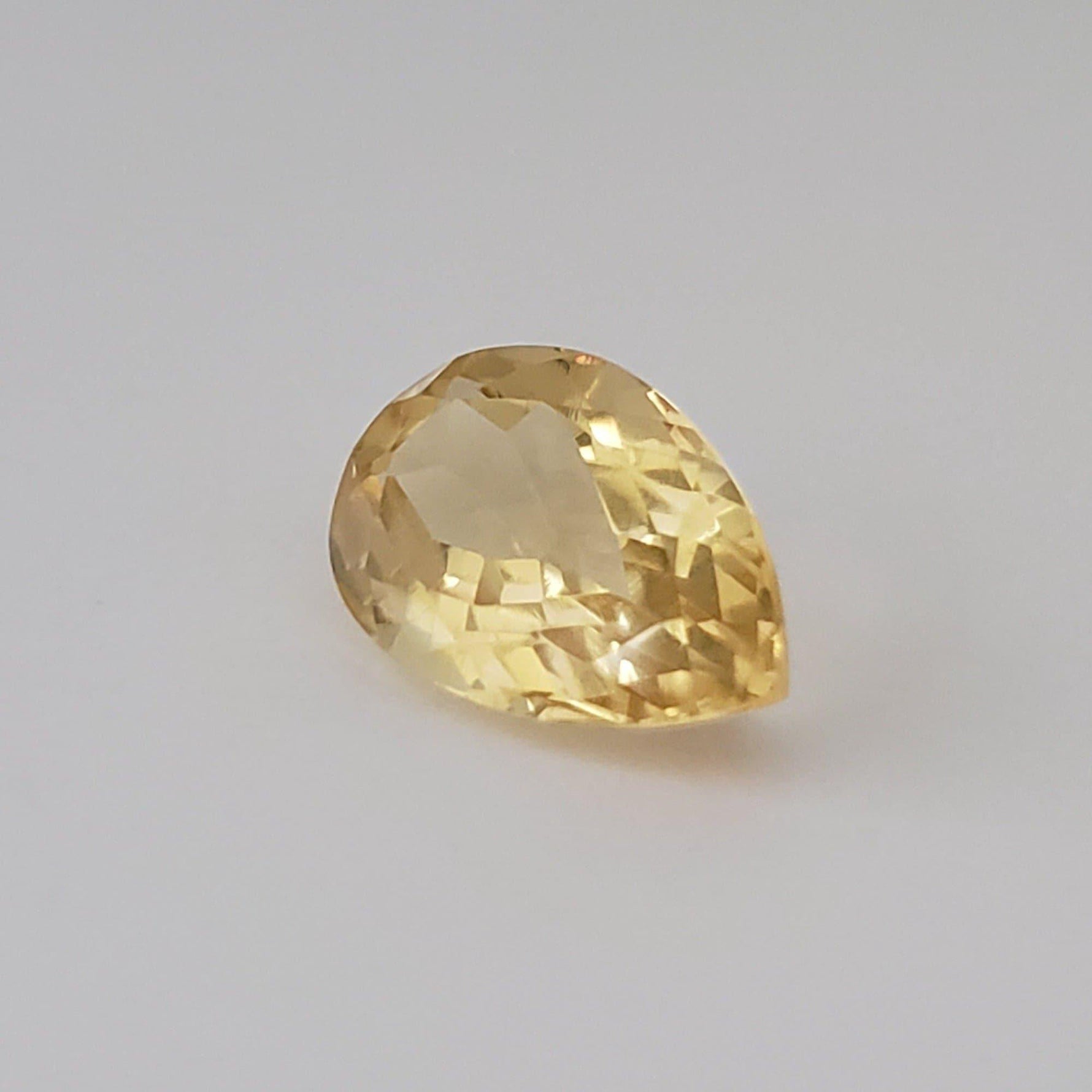  Citrine | Pear Shape Cut | Canary Yellow | 14.5x9mm 4.5ct 1