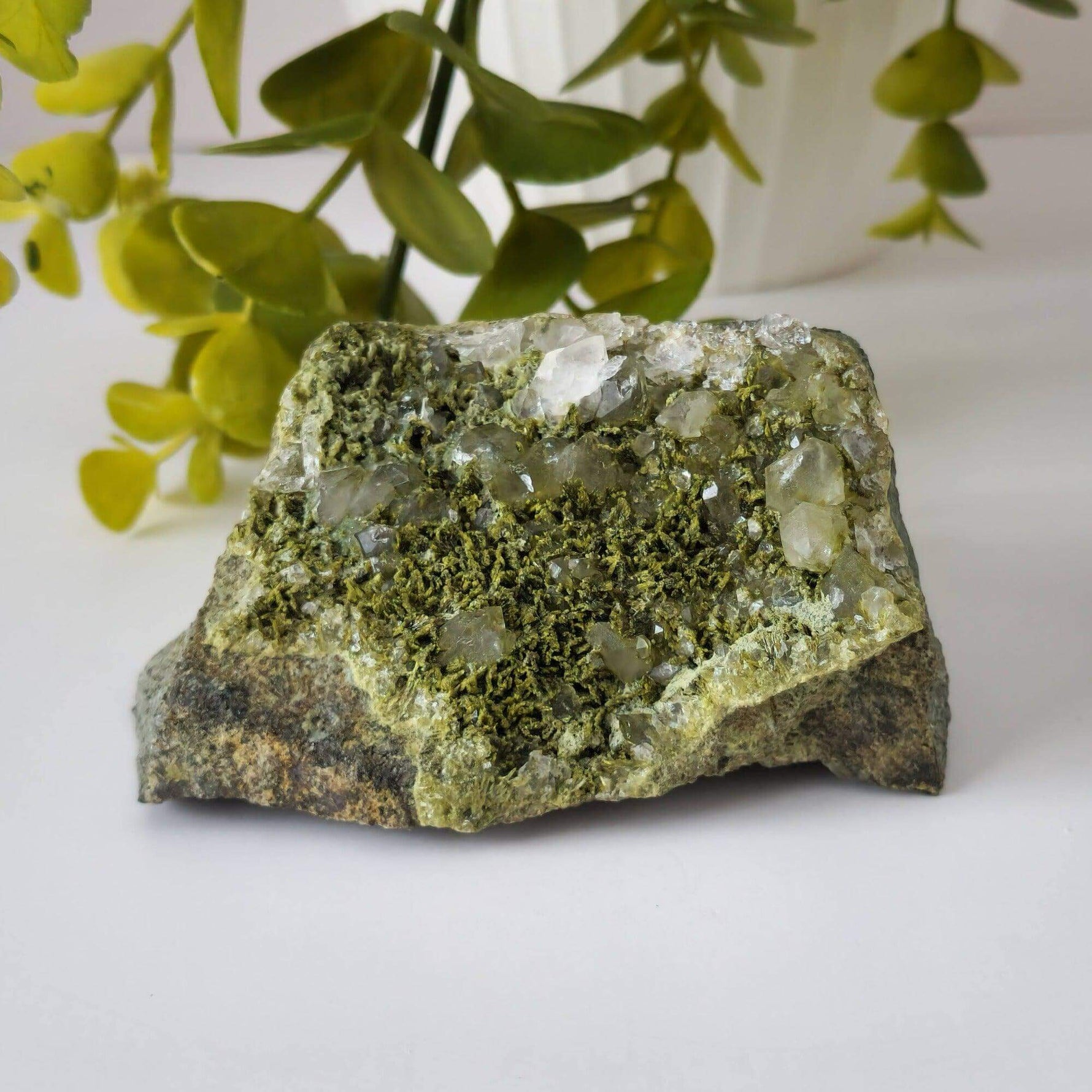  Clinozoisite var. Pistacite and Quartz Cluster | 326.4 gr | Green Epidote | Alicante, Spain 