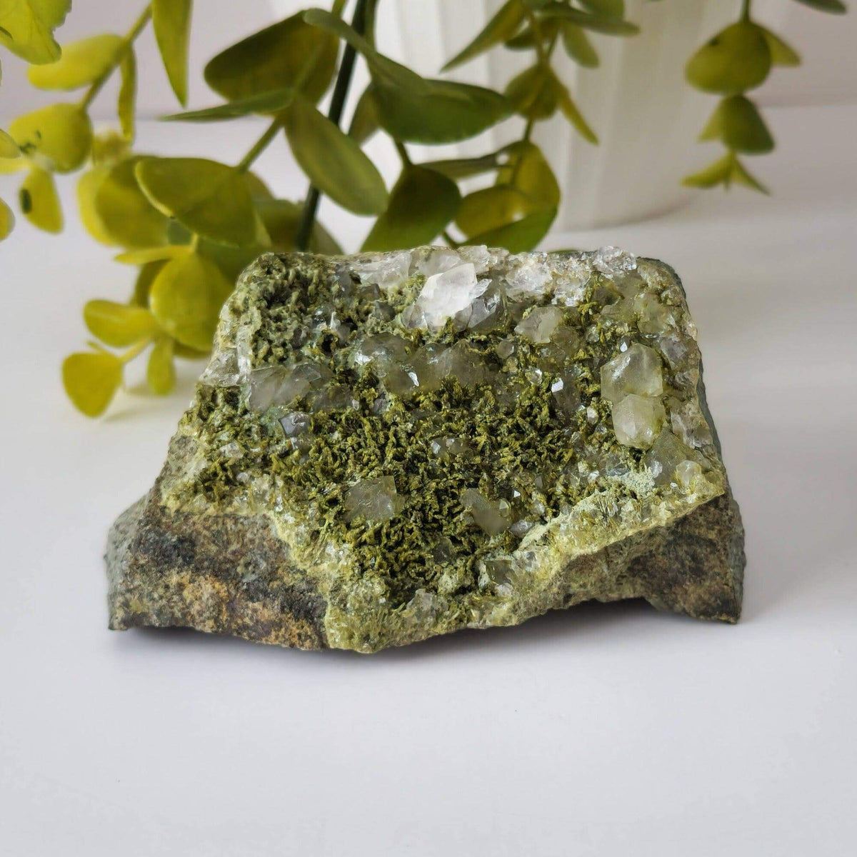  Clinozoisite var. Pistacite and Quartz Cluster | 326.4 gr | Green Epidote | Alicante, Spain 