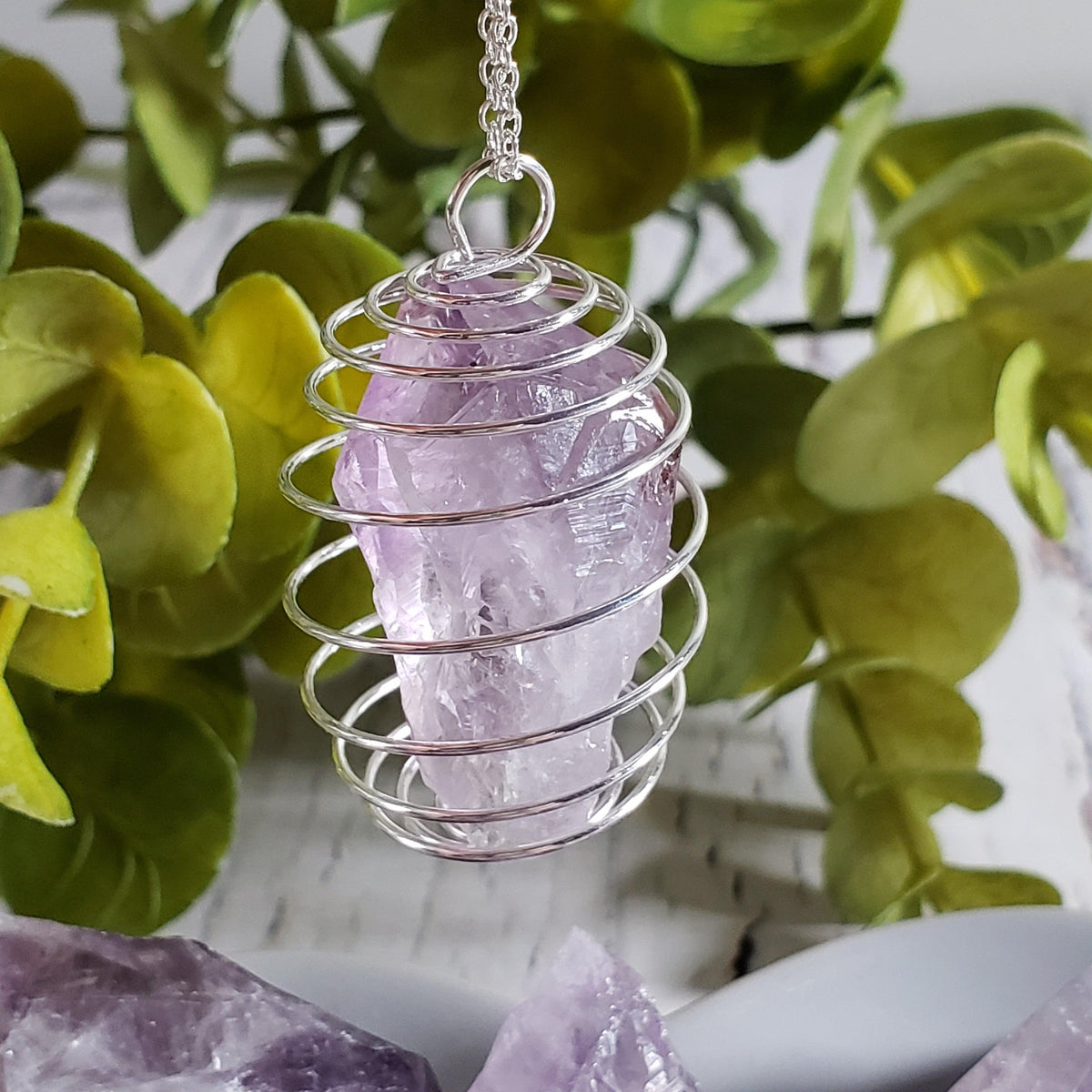  Crystal Cage Pendants | Assorted Raw Crystals | Crystal Pendant 