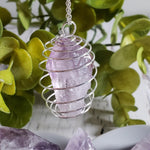  Crystal Cage Pendants | Assorted Raw Crystals | Crystal Pendant 