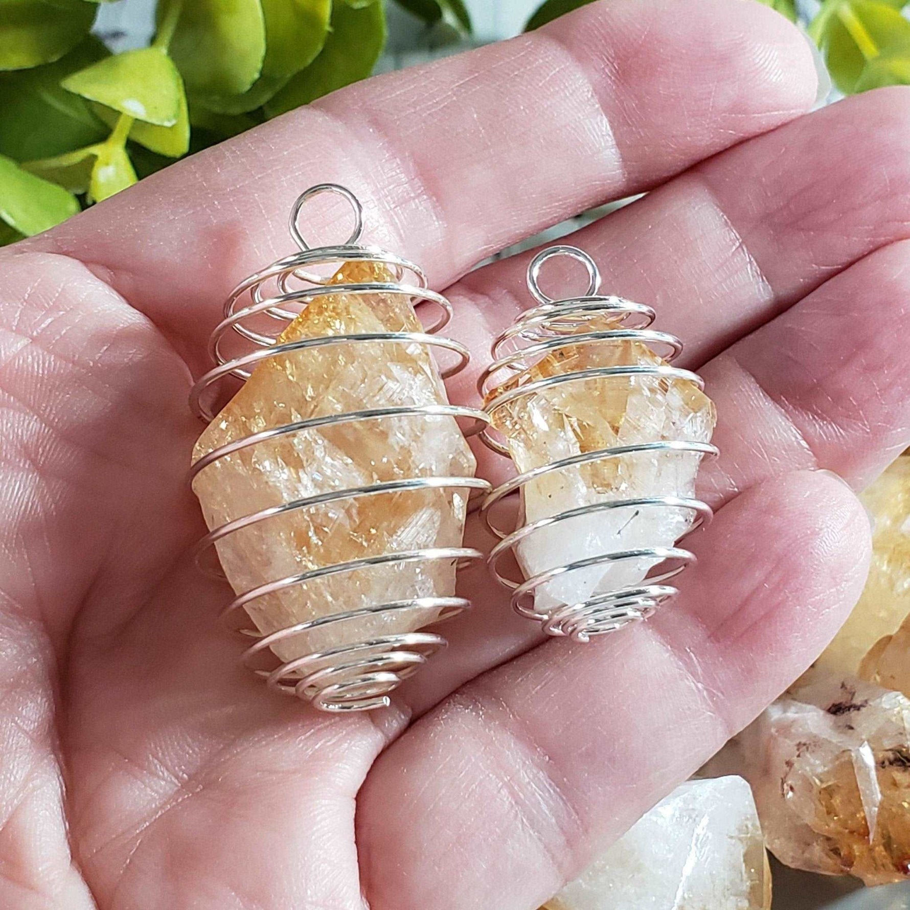  Crystal Cage Pendants | Assorted Raw Crystals | Crystal Pendant 5