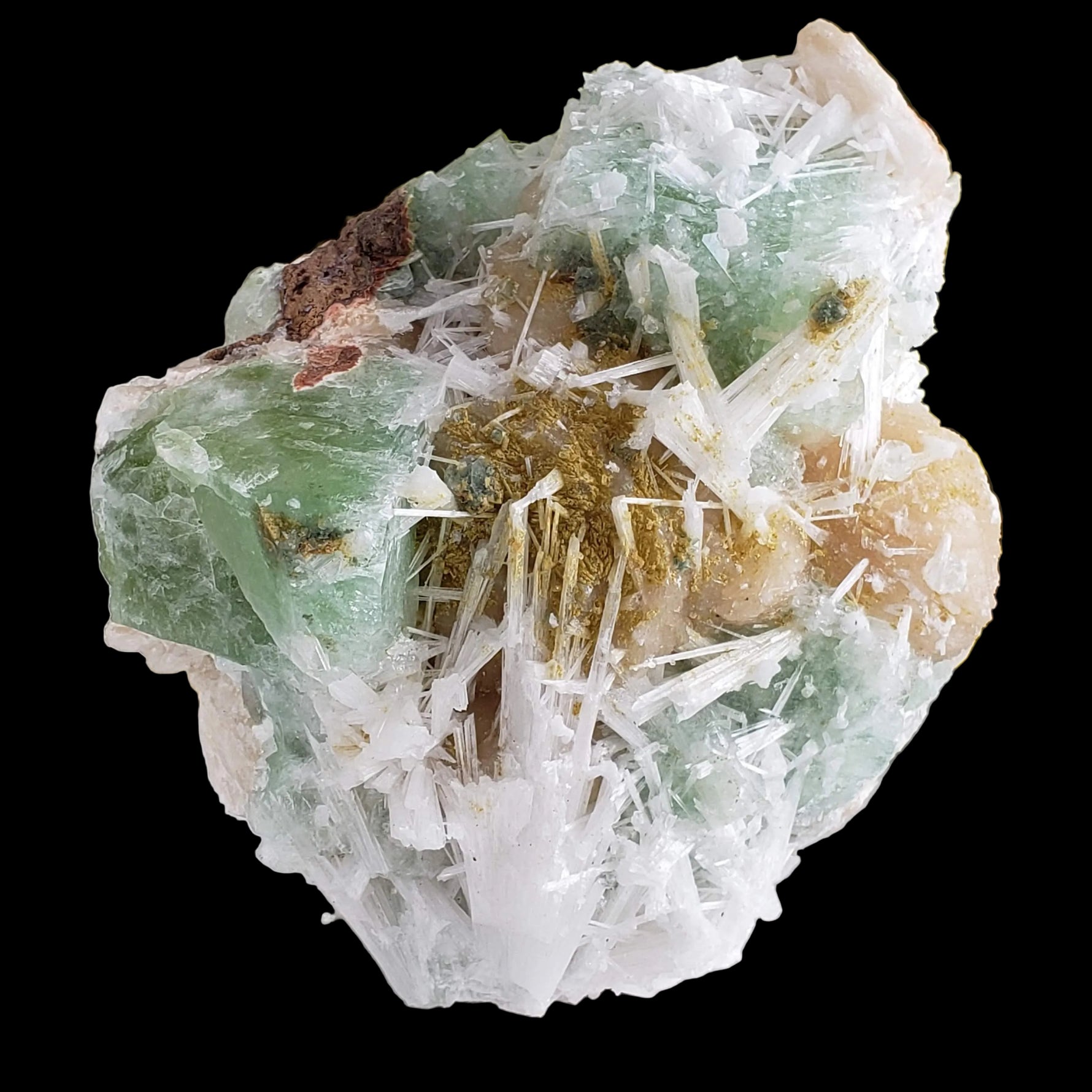  Cubic Green Apophyllite, Stilbite and Scolecite Spray | 1.33 KG | Crystal | Panvel India 