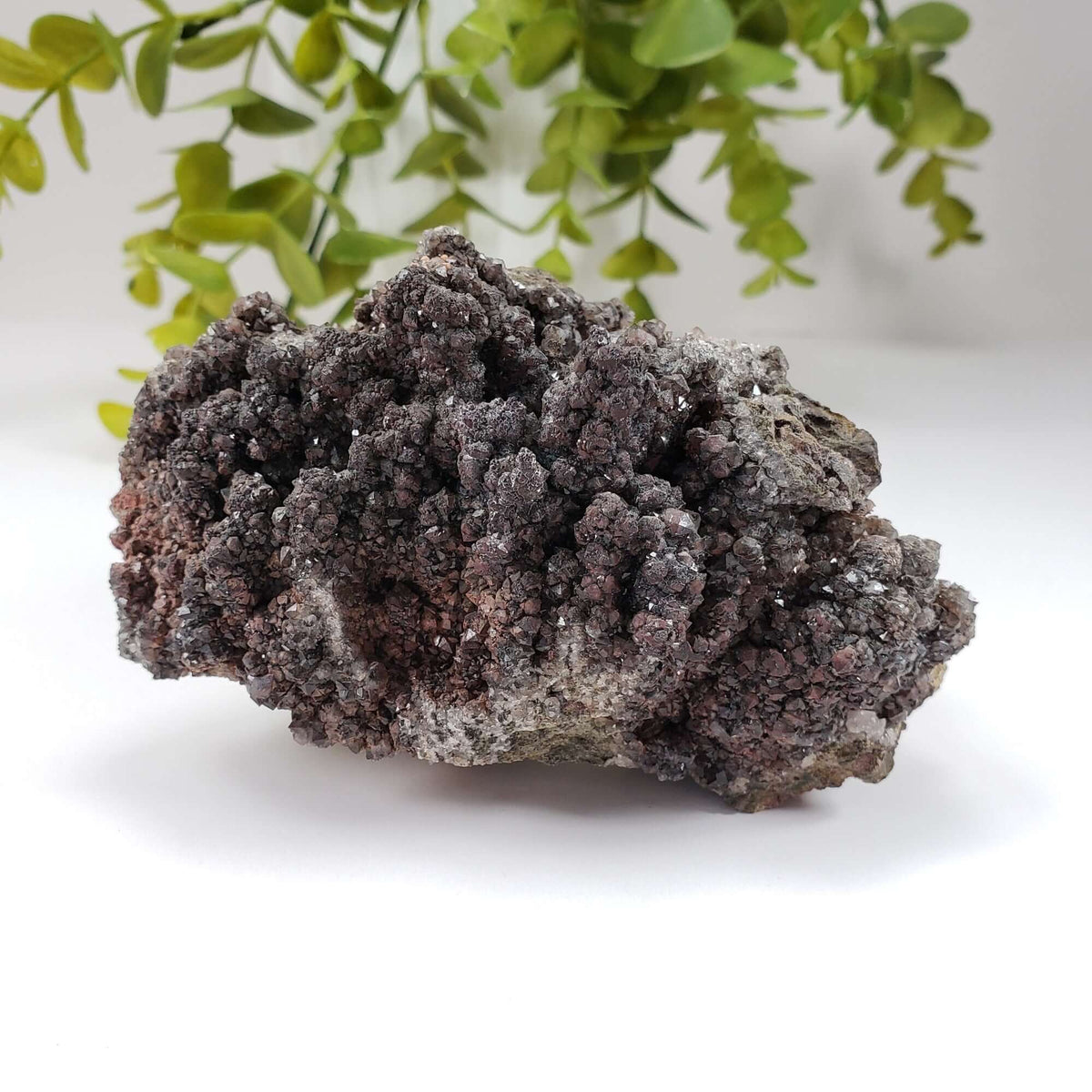  Drusy Quartz with Hematite Spheres | Crystal Cluster | 443 Grams | Bancroft, Ontario | SO24 2