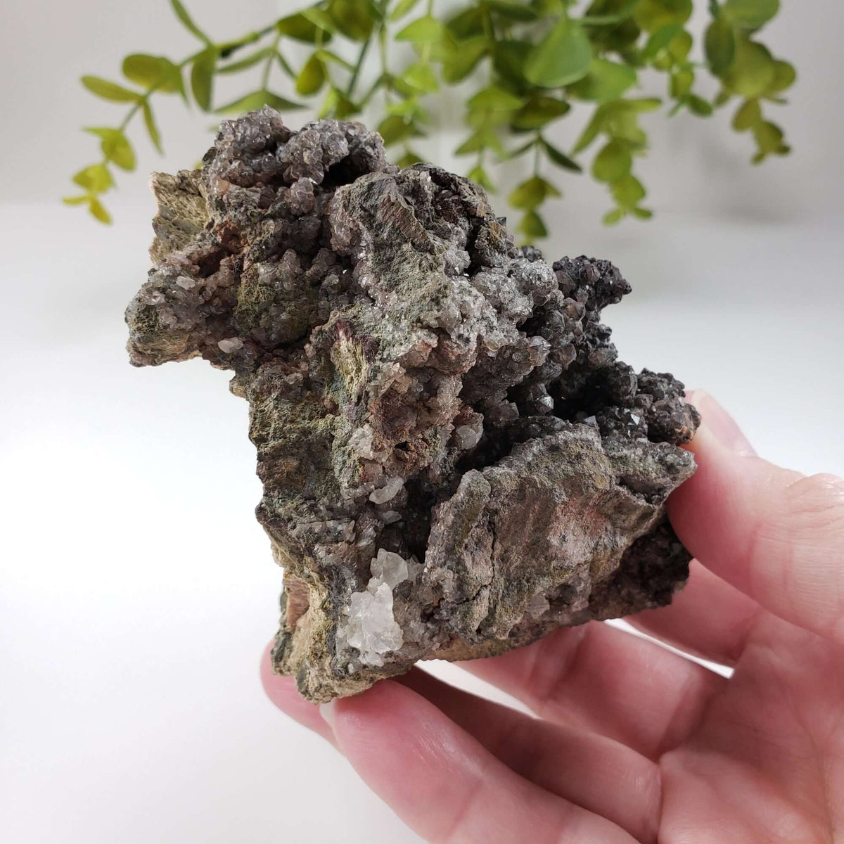  Drusy Quartz with Hematite Spheres | Crystal Cluster | 443 Grams | Bancroft, Ontario | SO24 3