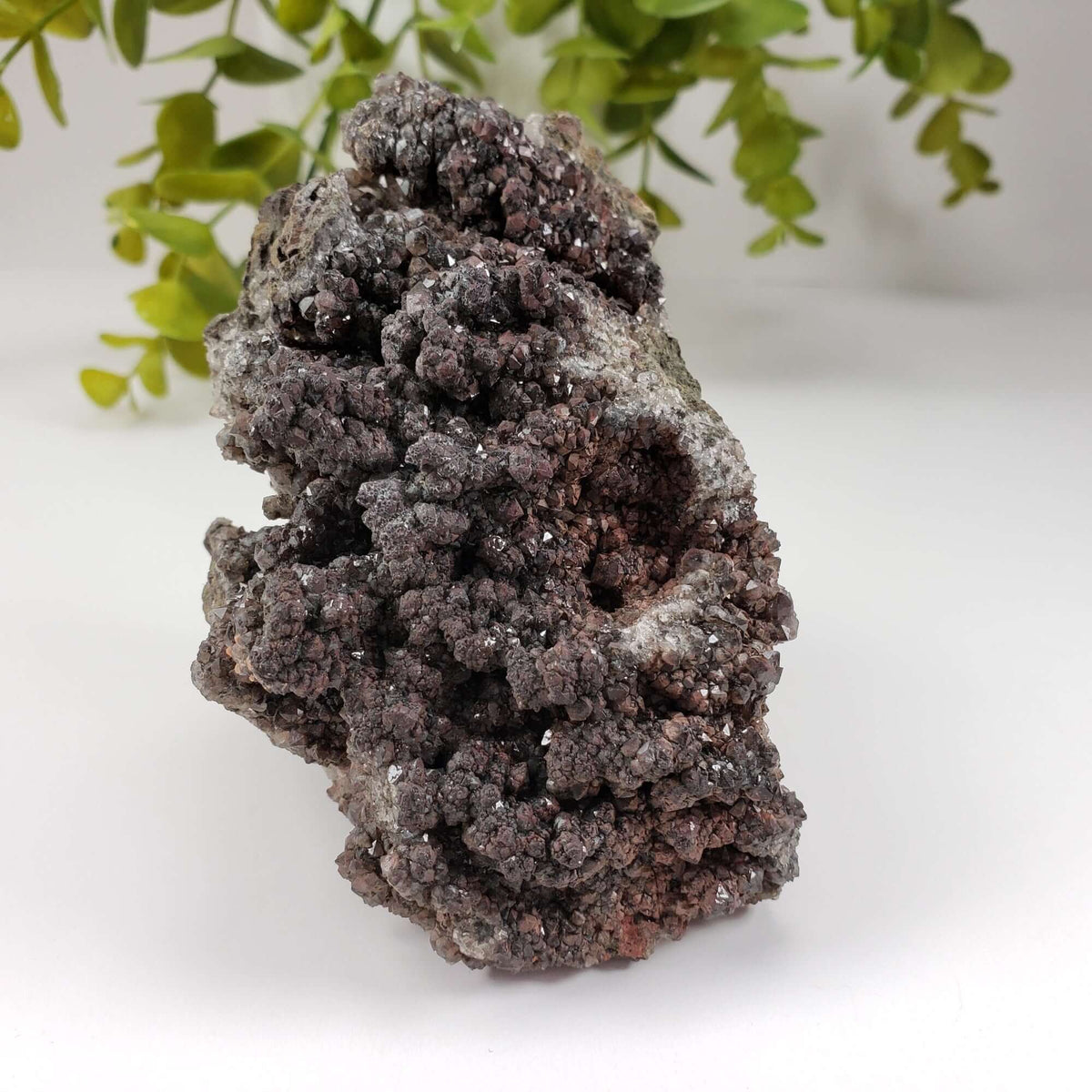  Drusy Quartz with Hematite Spheres | Crystal Cluster | 443 Grams | Bancroft, Ontario | SO24 4