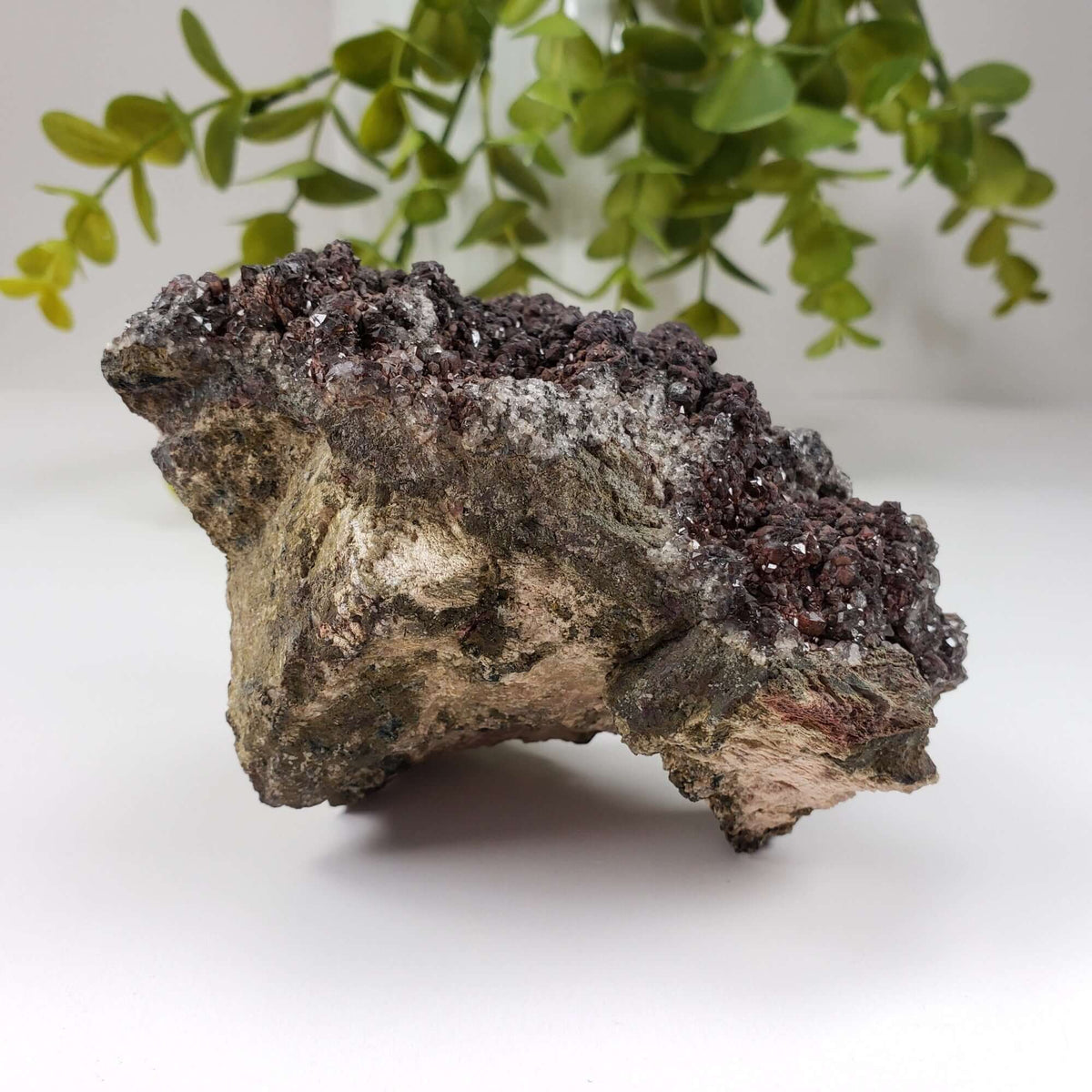  Drusy Quartz with Hematite Spheres | Crystal Cluster | 443 Grams | Bancroft, Ontario | SO24 5