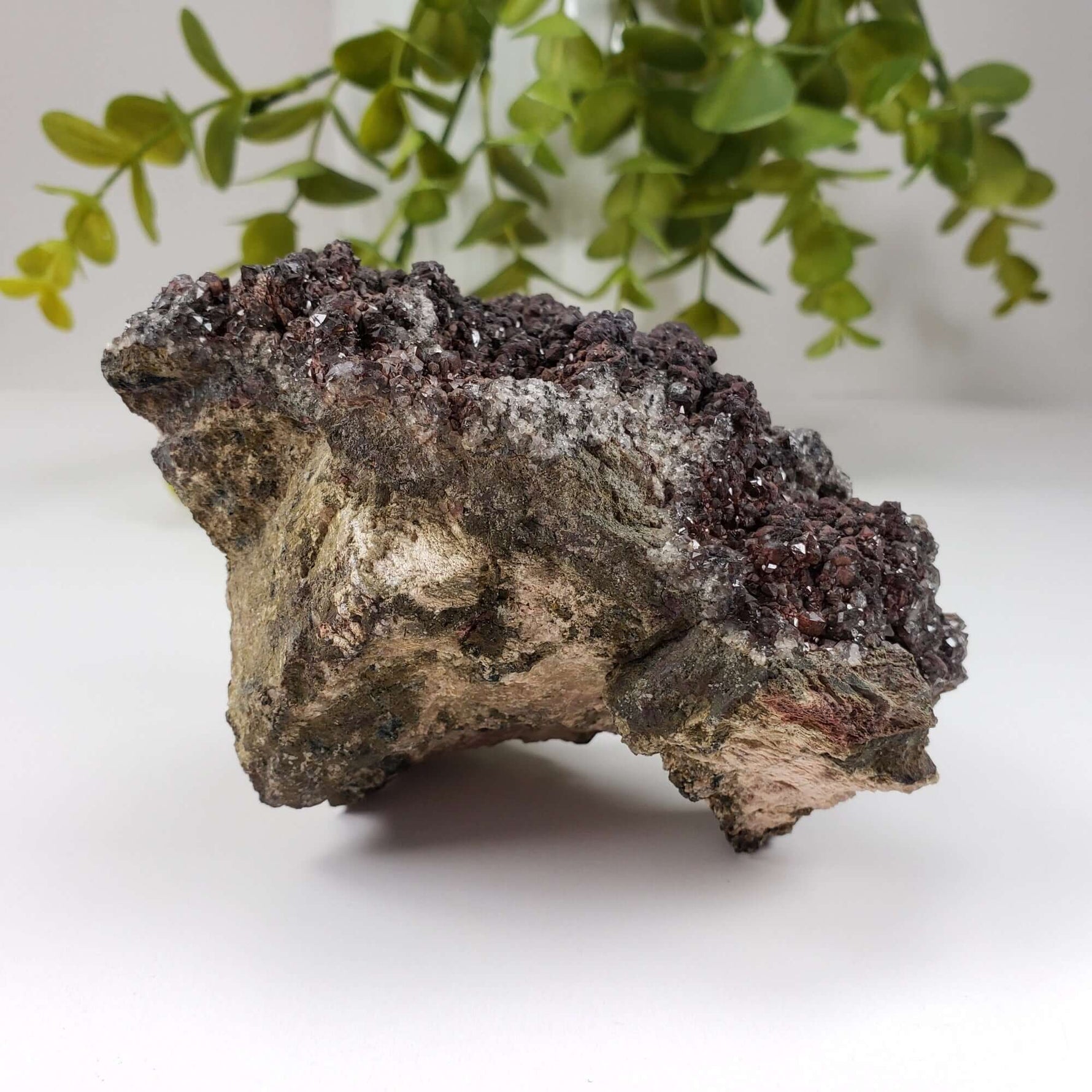  Drusy Quartz with Hematite Spheres | Crystal Cluster | 443 Grams | Bancroft, Ontario | SO24 5