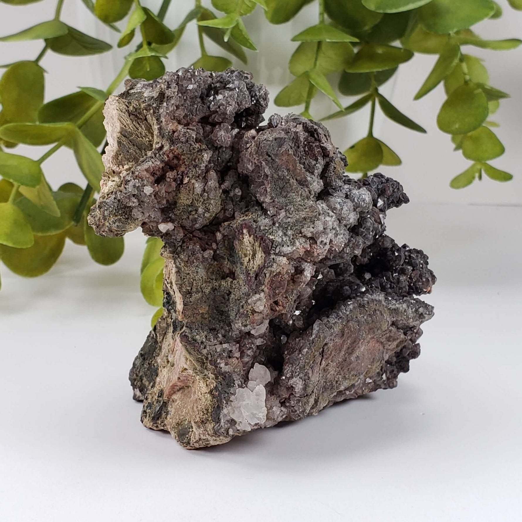  Drusy Quartz with Hematite Spheres | Crystal Cluster | 443 Grams | Bancroft, Ontario | SO24 6