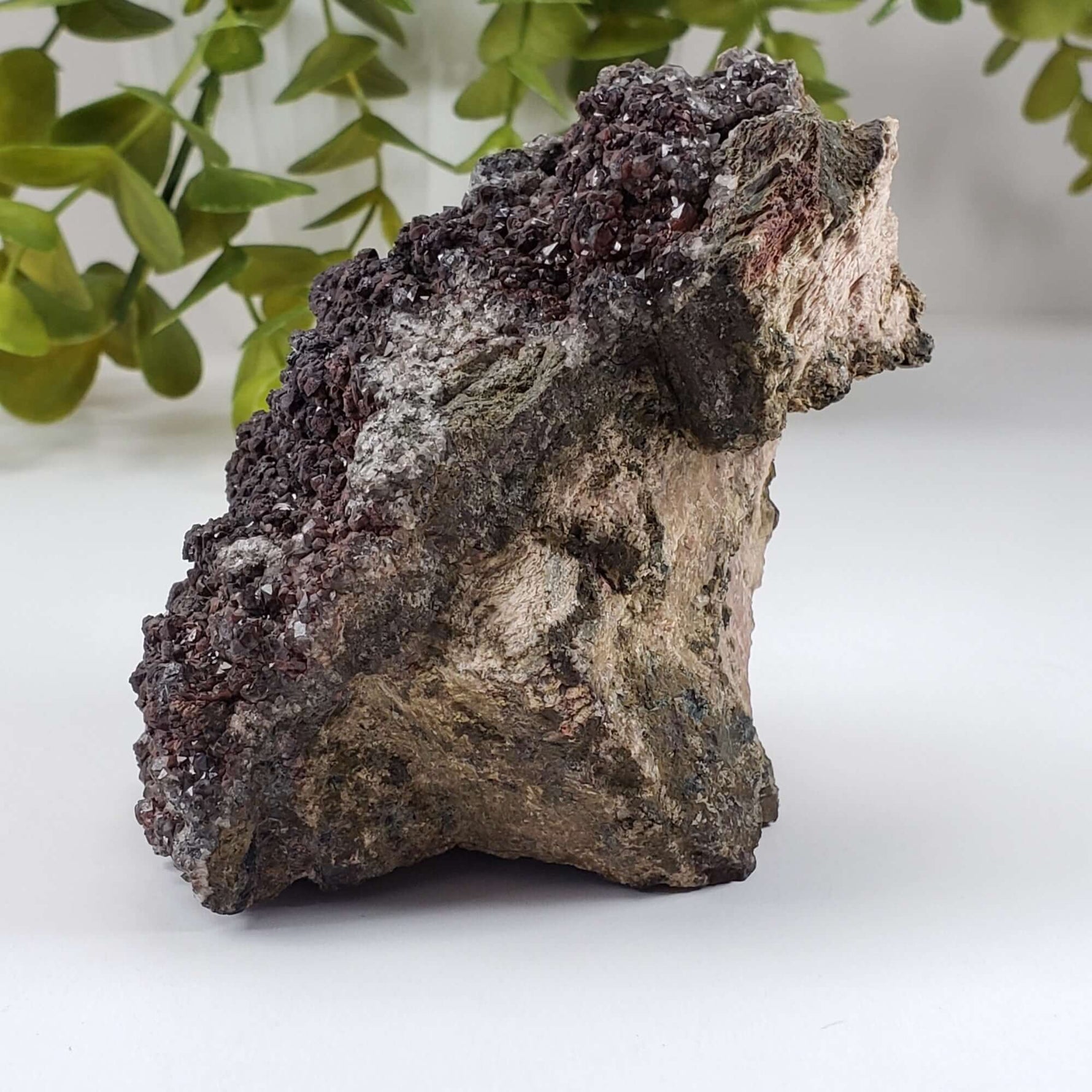  Drusy Quartz with Hematite Spheres | Crystal Cluster | 443 Grams | Bancroft, Ontario | SO24 7