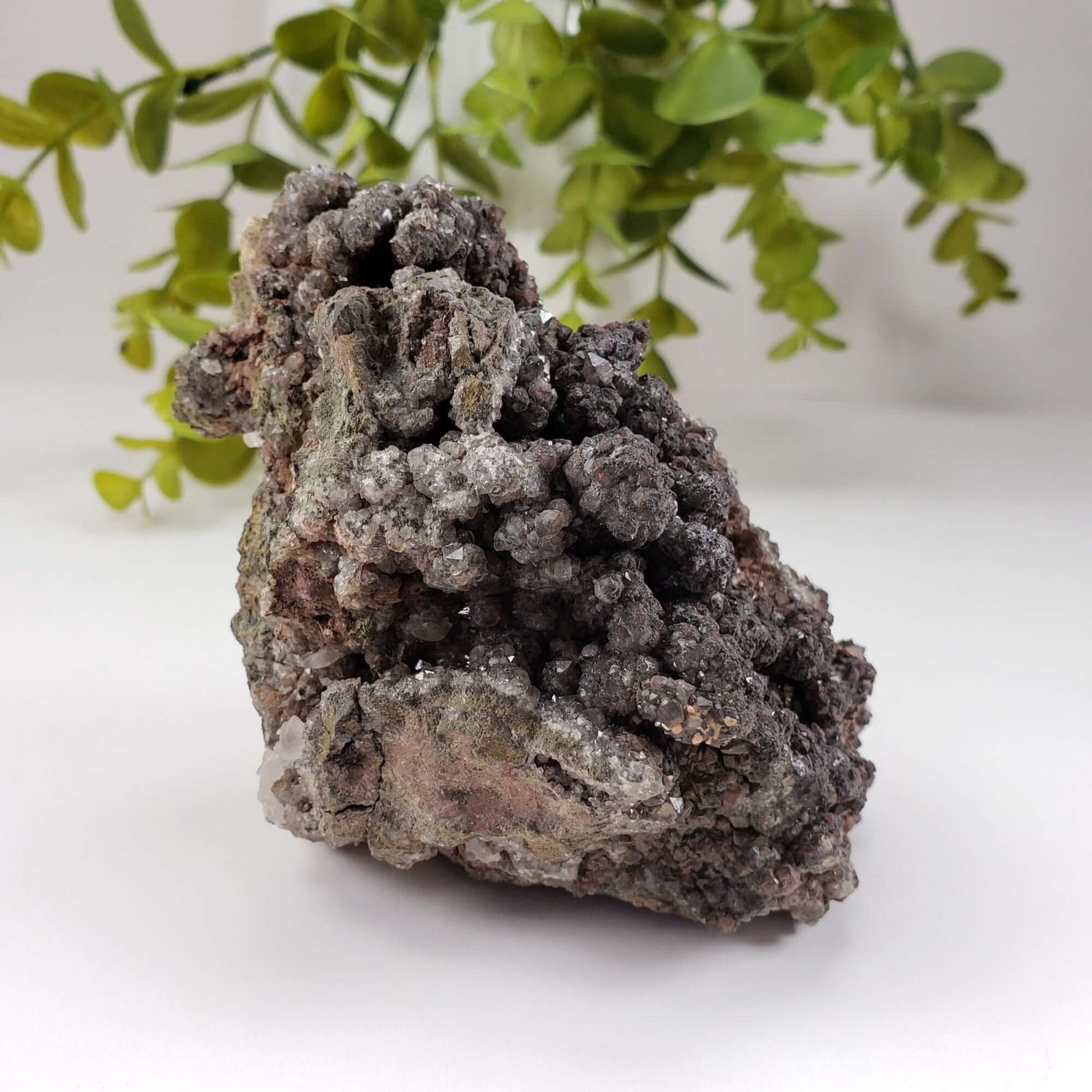  Drusy Quartz with Hematite Spheres | Crystal Cluster | 443 Grams | Bancroft, Ontario | SO24 9