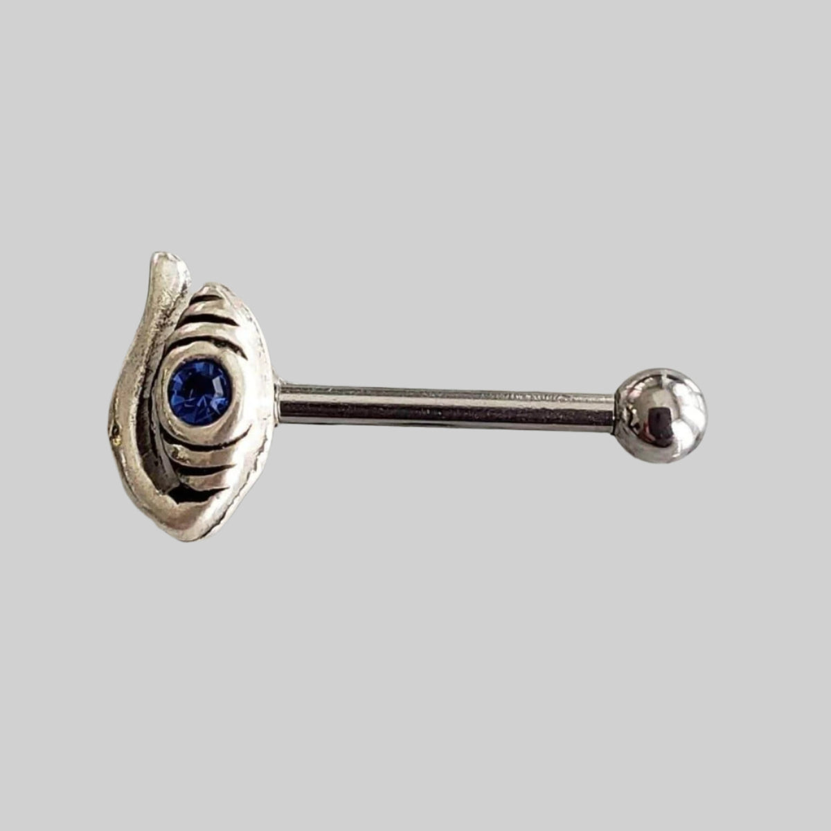  Eyebrow Barbell | Surgical Steel and 925 Silver | Tanzanite Crystal 1