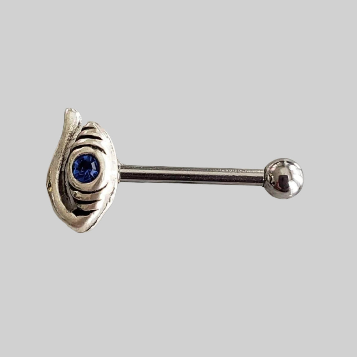  Eyebrow Barbell | Surgical Steel and 925 Silver | Tanzanite Crystal 1