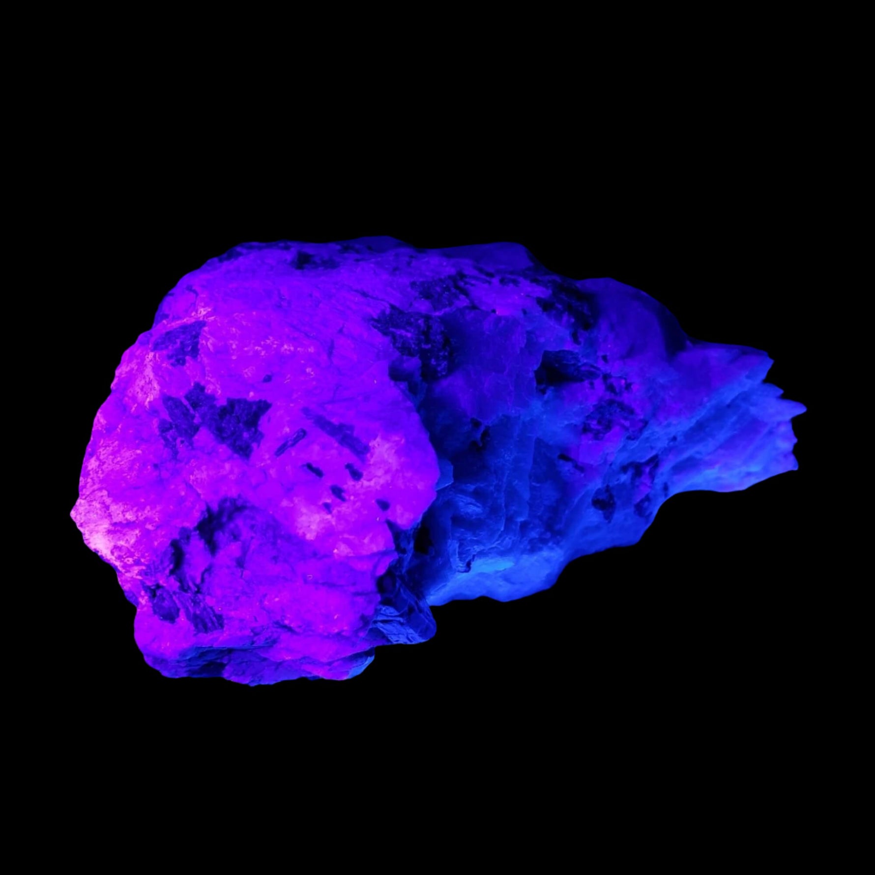  Fluor-Richterite on Calcite Matrix | Rare Mineral | 731 grams | Fluorescent | Wilberforce Ontario Canada 7