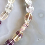  Fluorite Gemstone Beads | 41 cm, 16 inch Strand | Oval | Multicolor 2