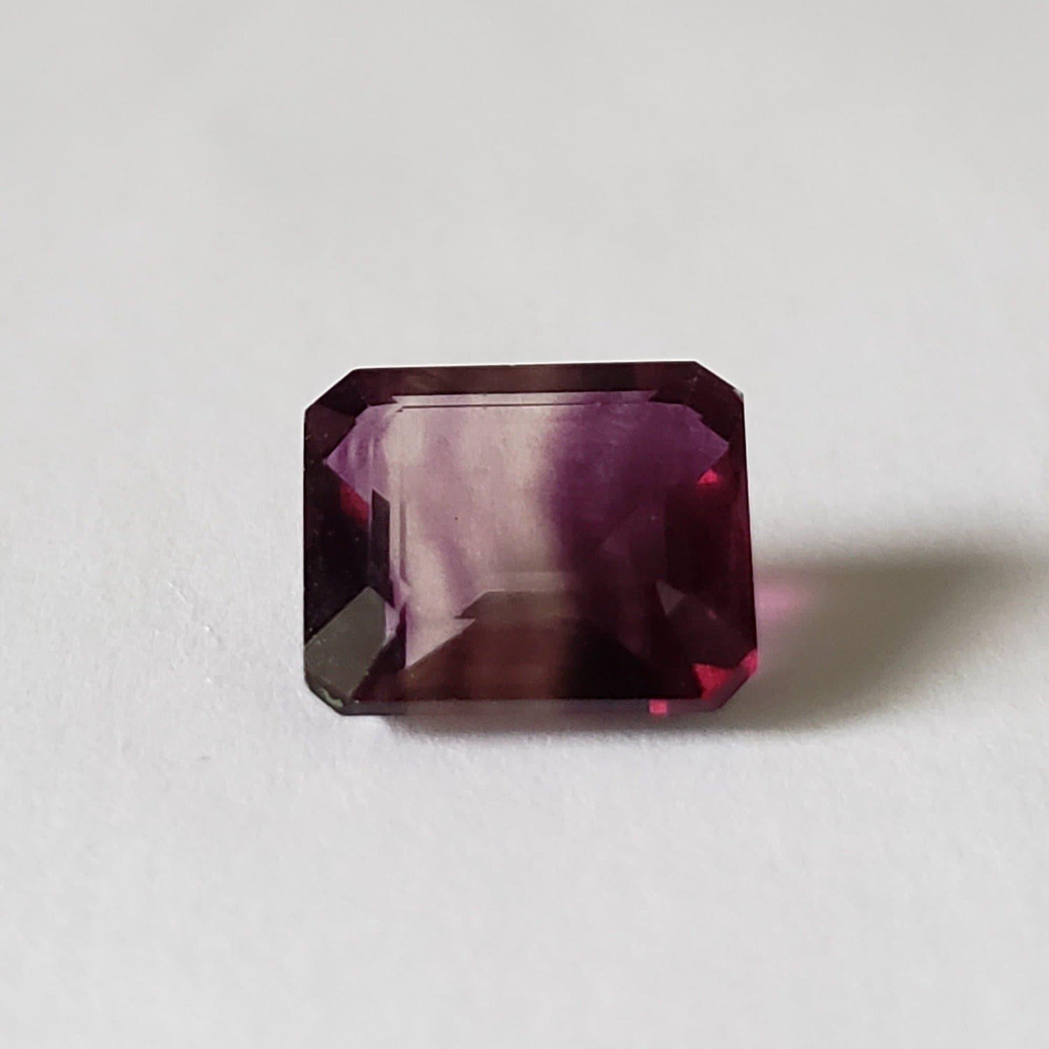  Fluorite | Octagon Cut | Bi-Color Purple 11.9x10mm 7.1ct 