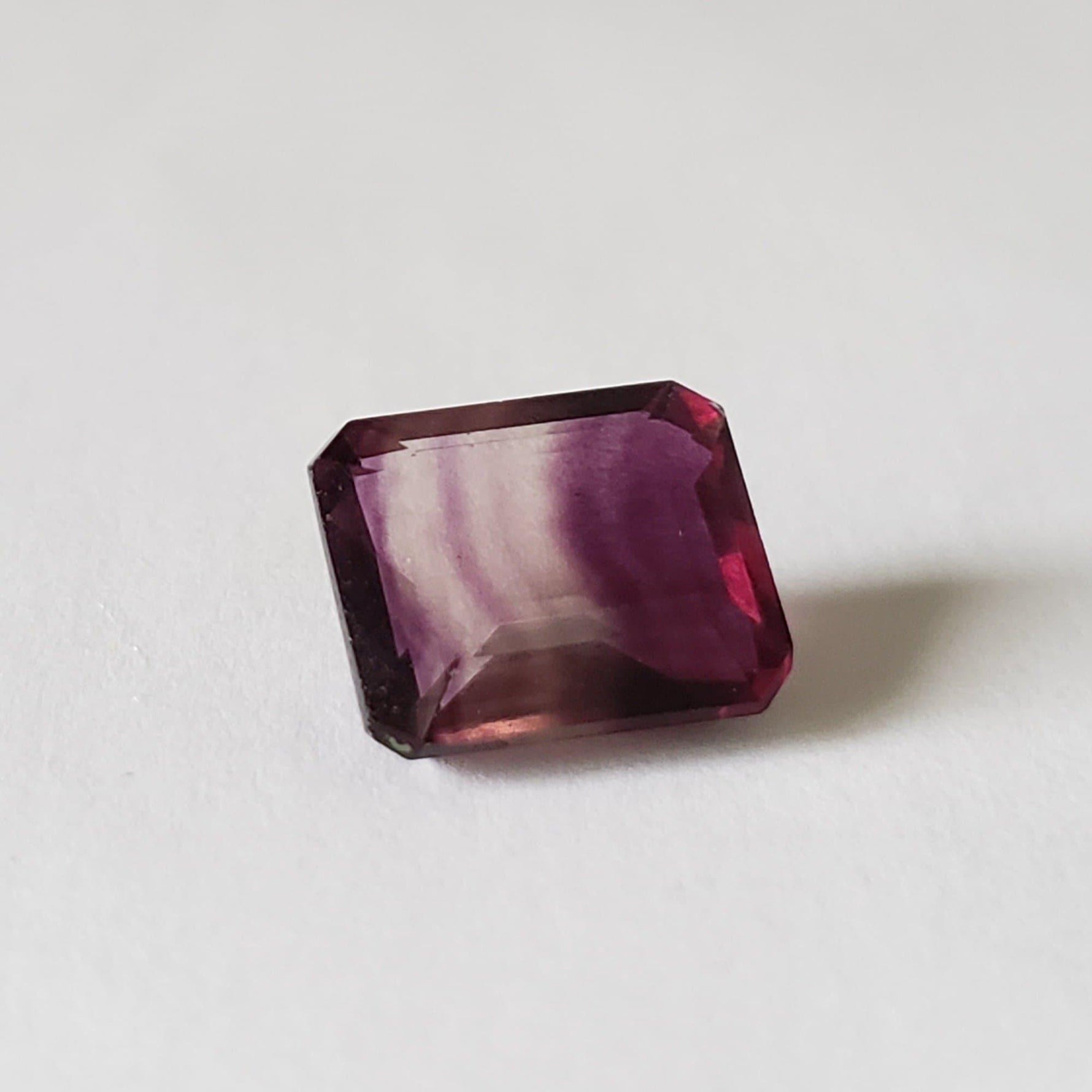  Fluorite | Octagon Cut | Bi-Color Purple 11.9x10mm 7.1ct 1