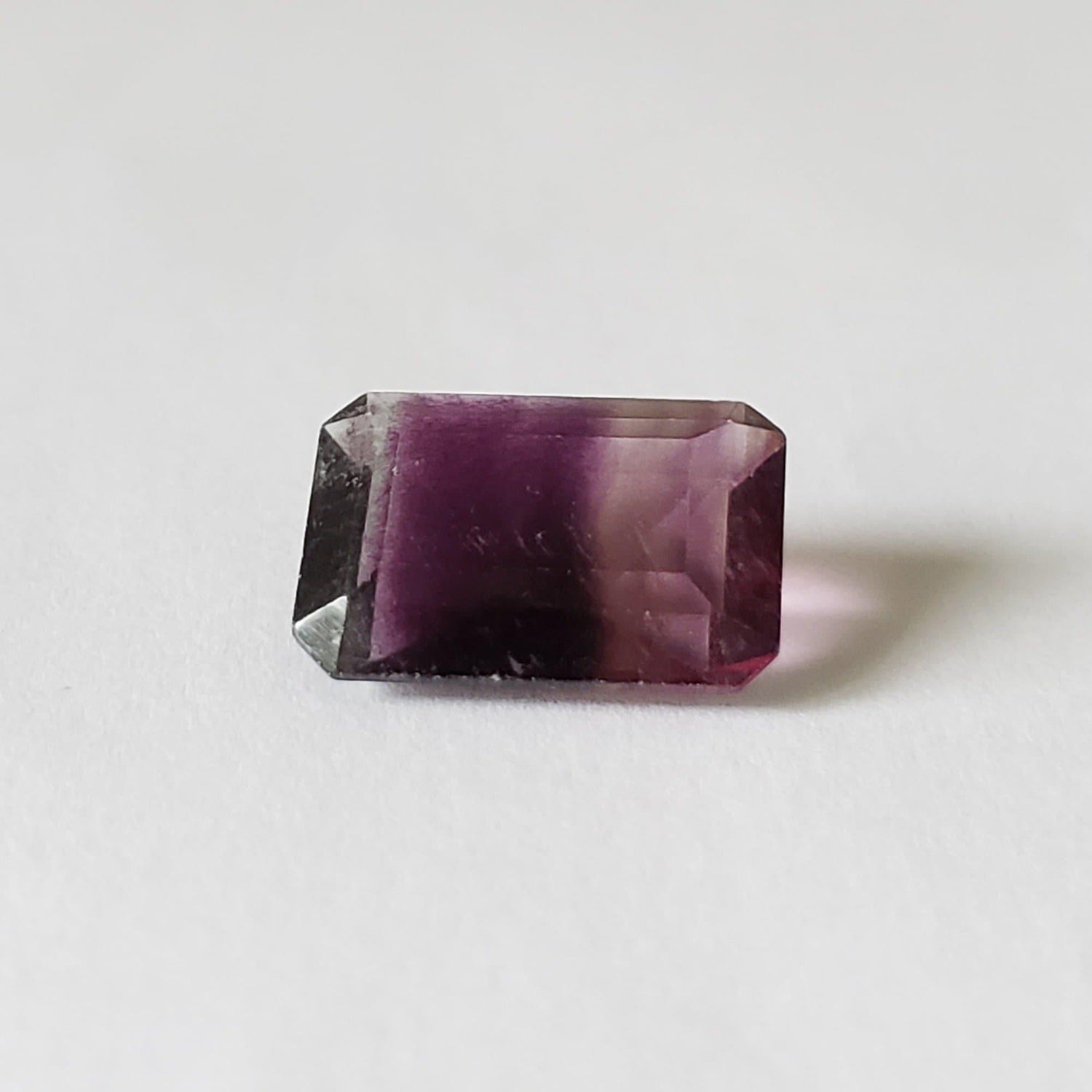  Fluorite | Octagon Cut | Bi-Color Purple | 13.8x10mm 6.9ct 1