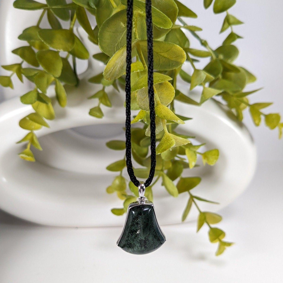 Fossilized Quartz Pendant | Black | 925 Sterling Silver | Brazil 2