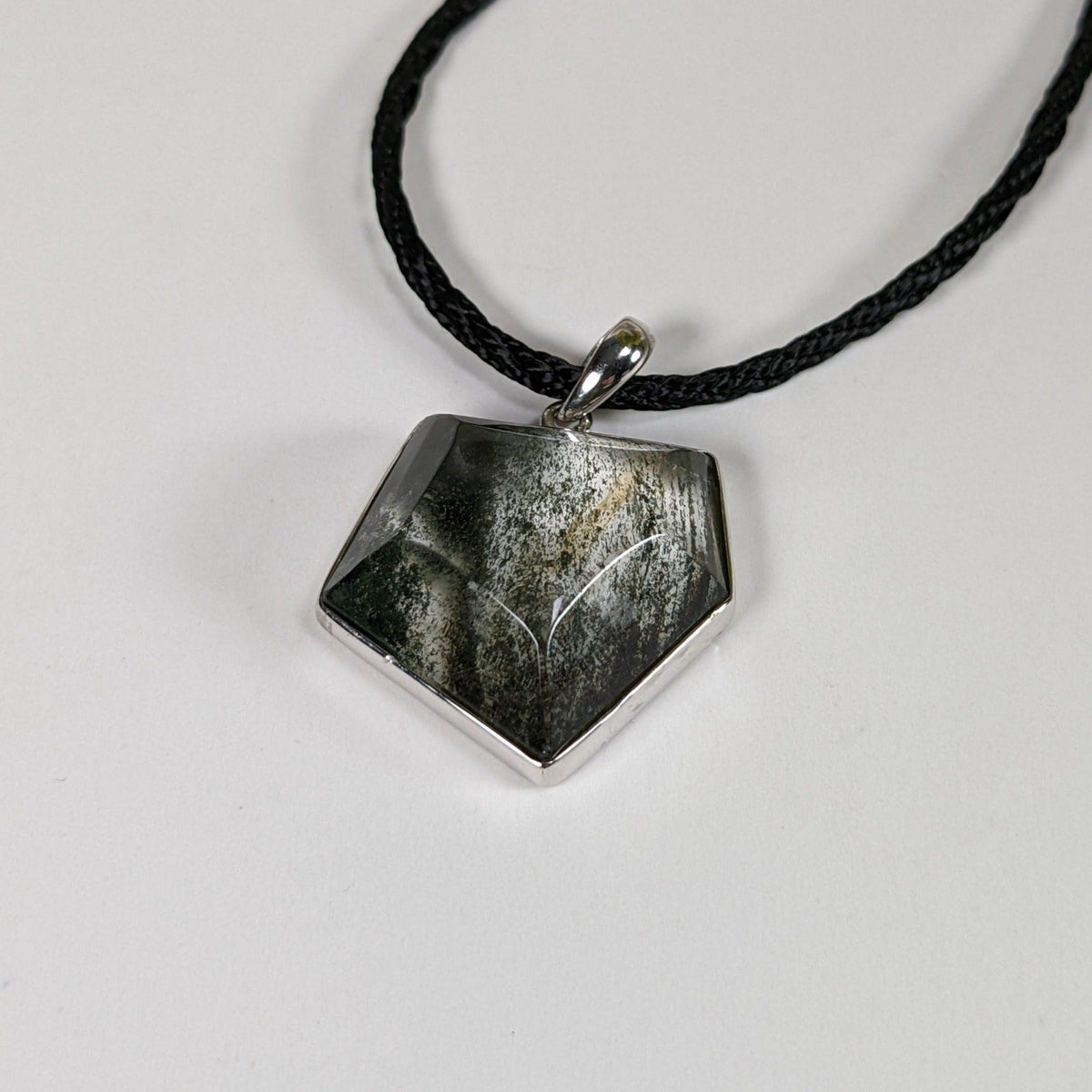 Fossilized Quartz Pendant | Clear Black | 925 Sterling Silver | Brazil 3