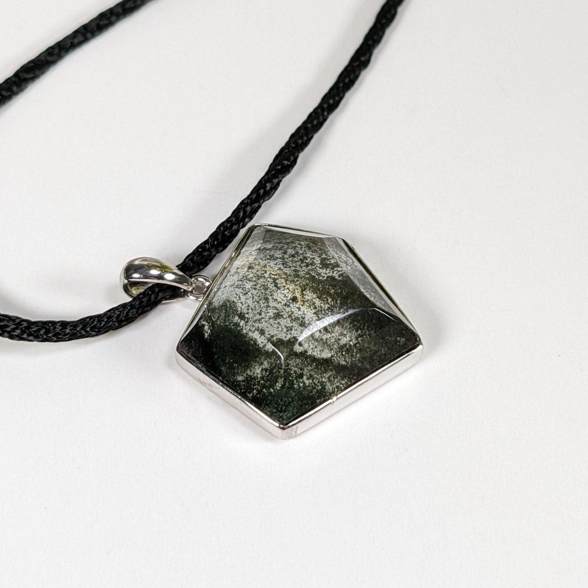  Fossilized Quartz Pendant | Clear Black | 925 Sterling Silver | Brazil 4