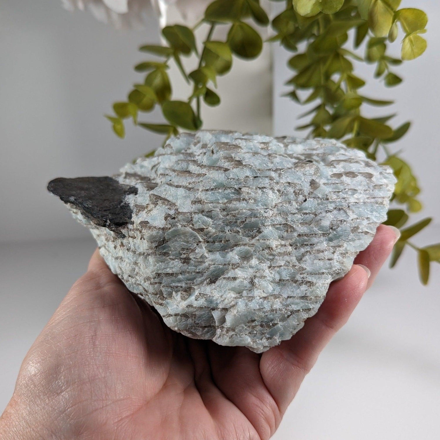  Graphic Granite | Blue-Green Amazonite and Smoky Quartz with Mica | 989 Gr | Western Quebec, Canada | SO24 1