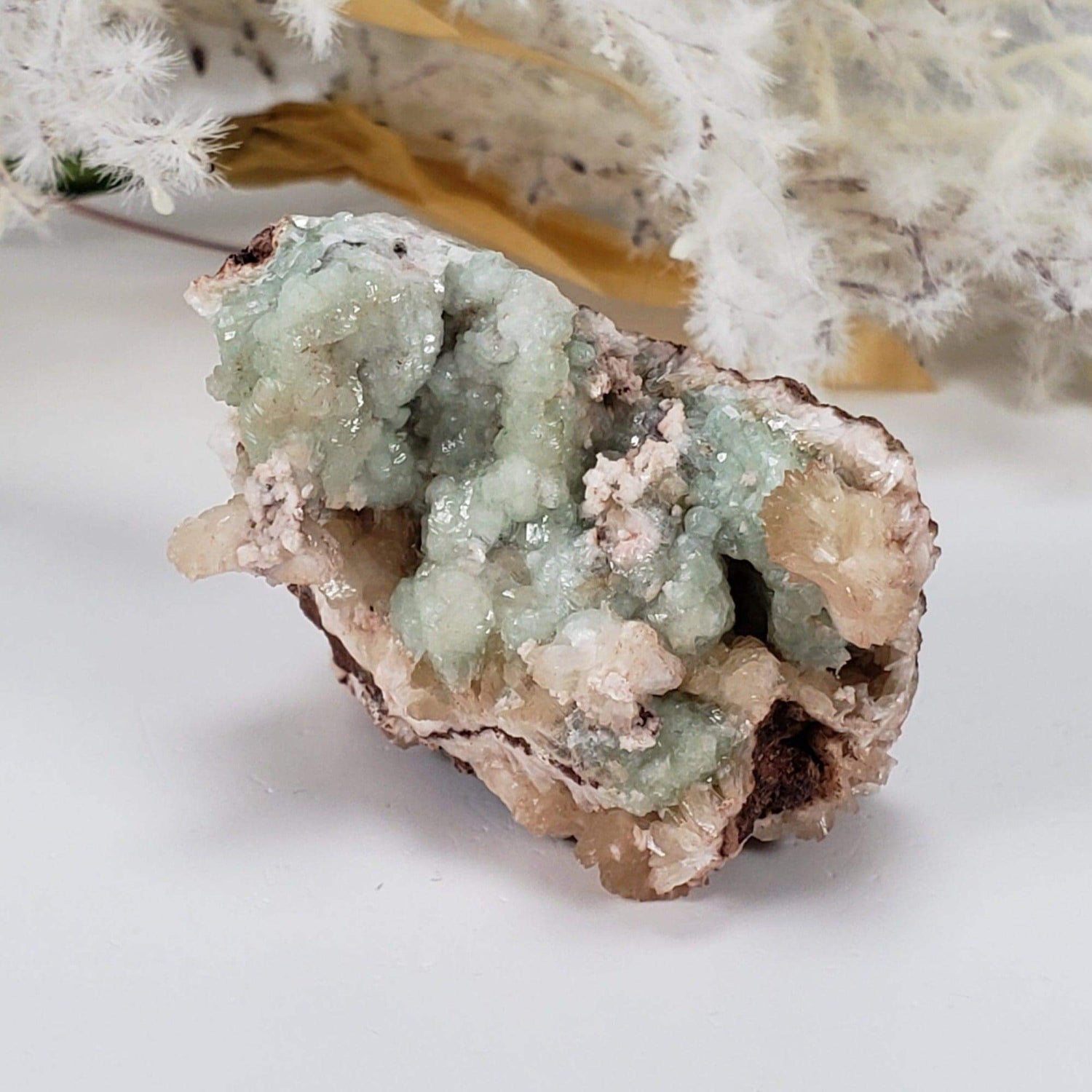  Green Apophyllite and Pink Stilbite Crystal | 35.2 gr | Cape D'Or, Nova Scotia, Canada 6