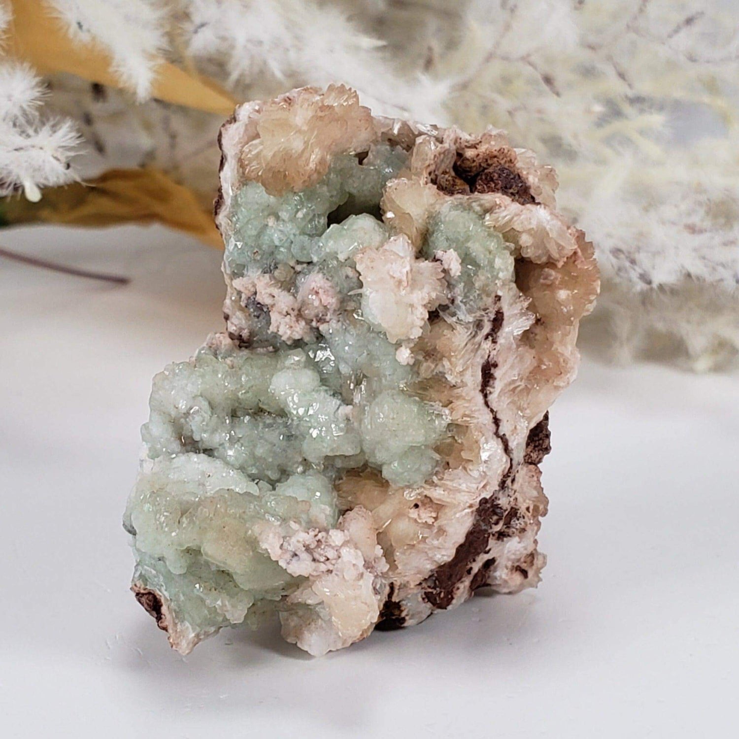  Green Apophyllite and Pink Stilbite Crystal | 35.2 gr | Cape D'Or, Nova Scotia, Canada 7