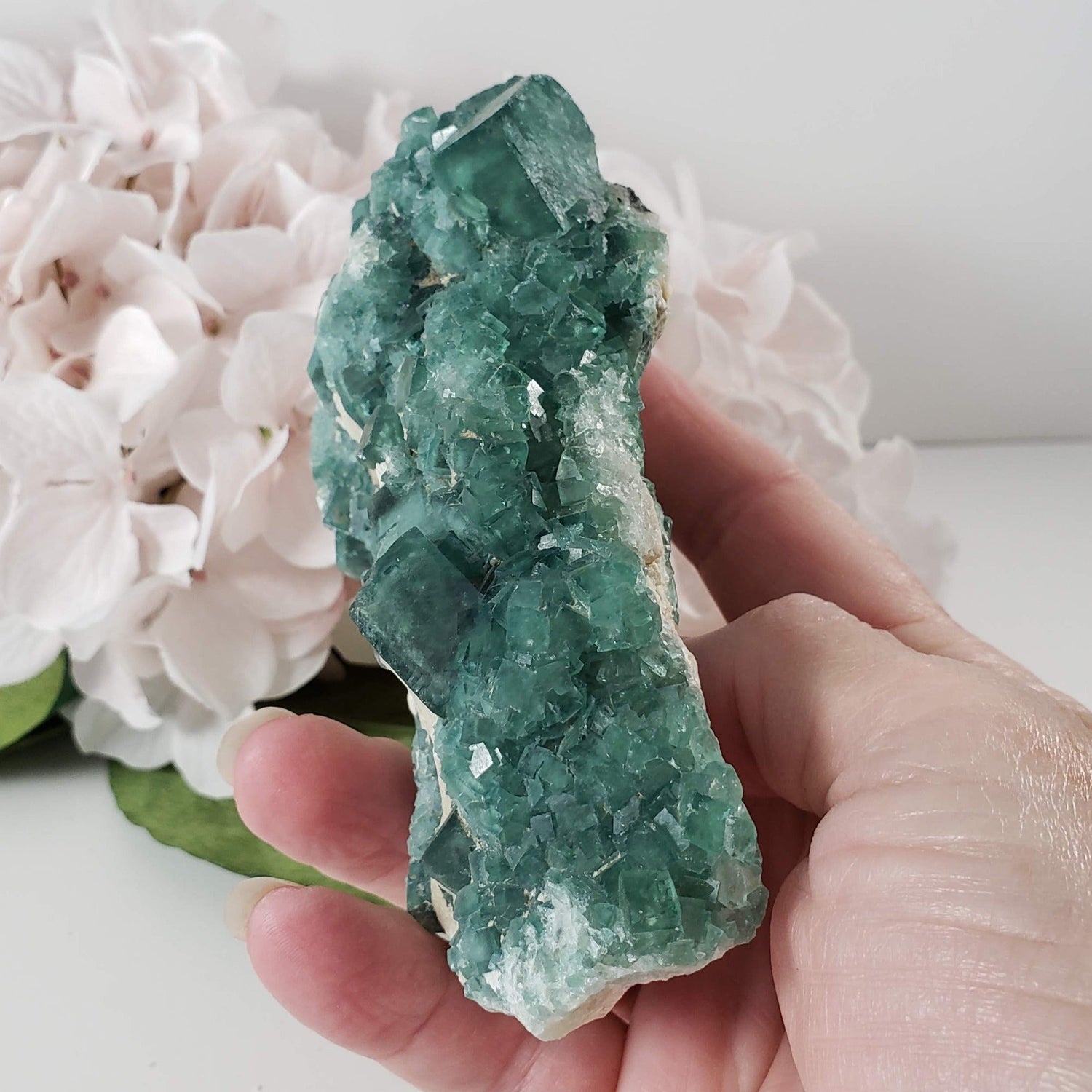  Green Fluorite Cluster | Large Raw Green Fluorite | Cubic Fluorite | 547 Grams | Madagascar | SO24 1