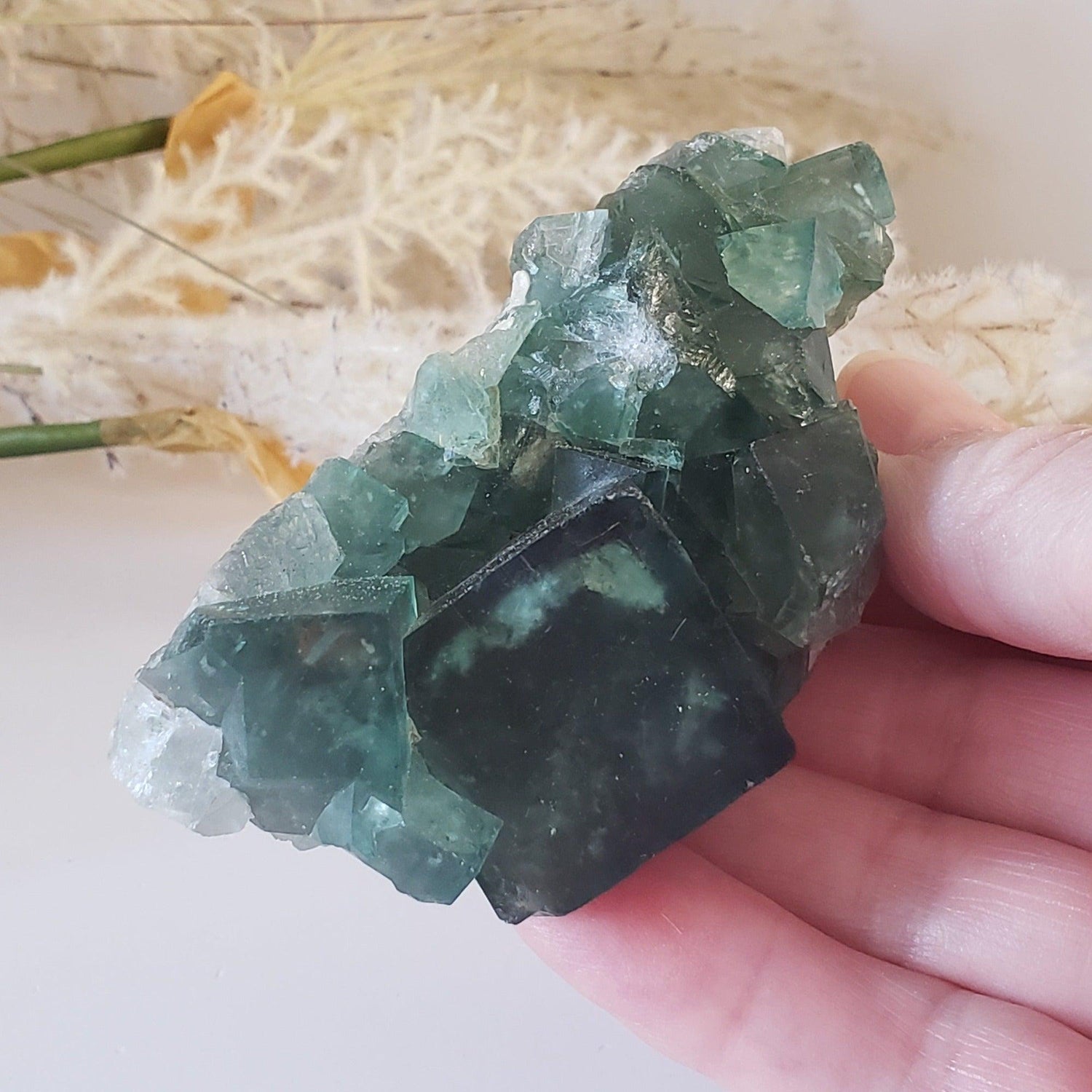  Green Fluorite Cluster | Raw Green Fluorite | Cubic Fluorite | 278.5 Grams | Madagascar | SO24 1