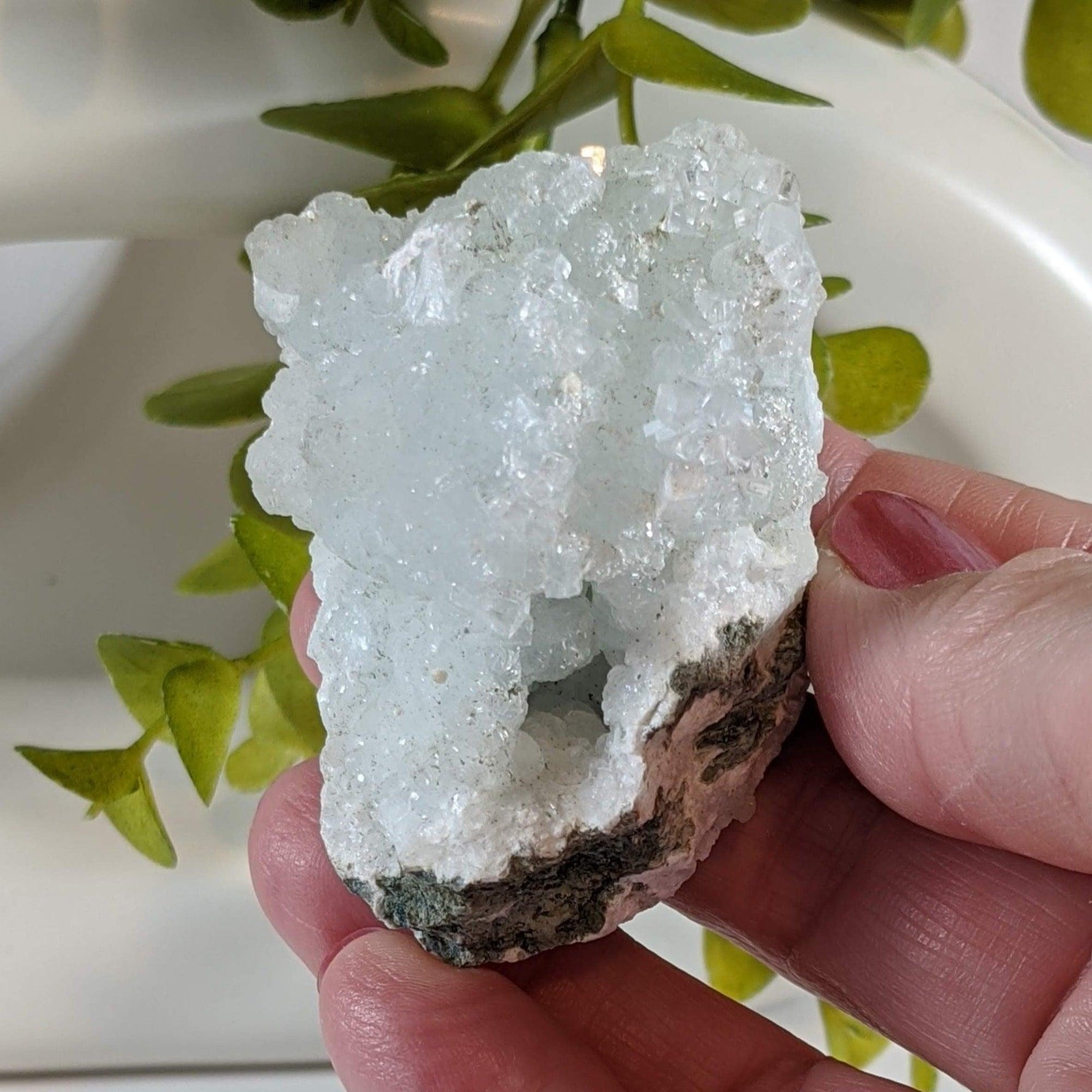  Gyrolite and Apophyllite on Prehnite Crystal | 97 gr | Mumbai, India 1