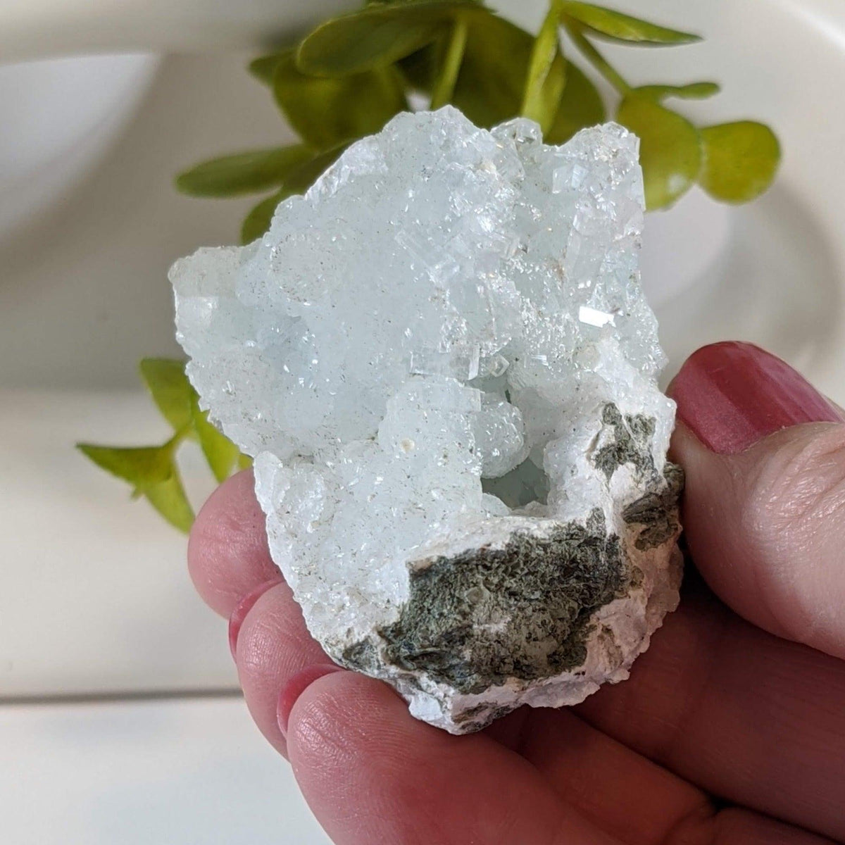  Gyrolite and Apophyllite on Prehnite Crystal | 97 gr | Mumbai, India 7