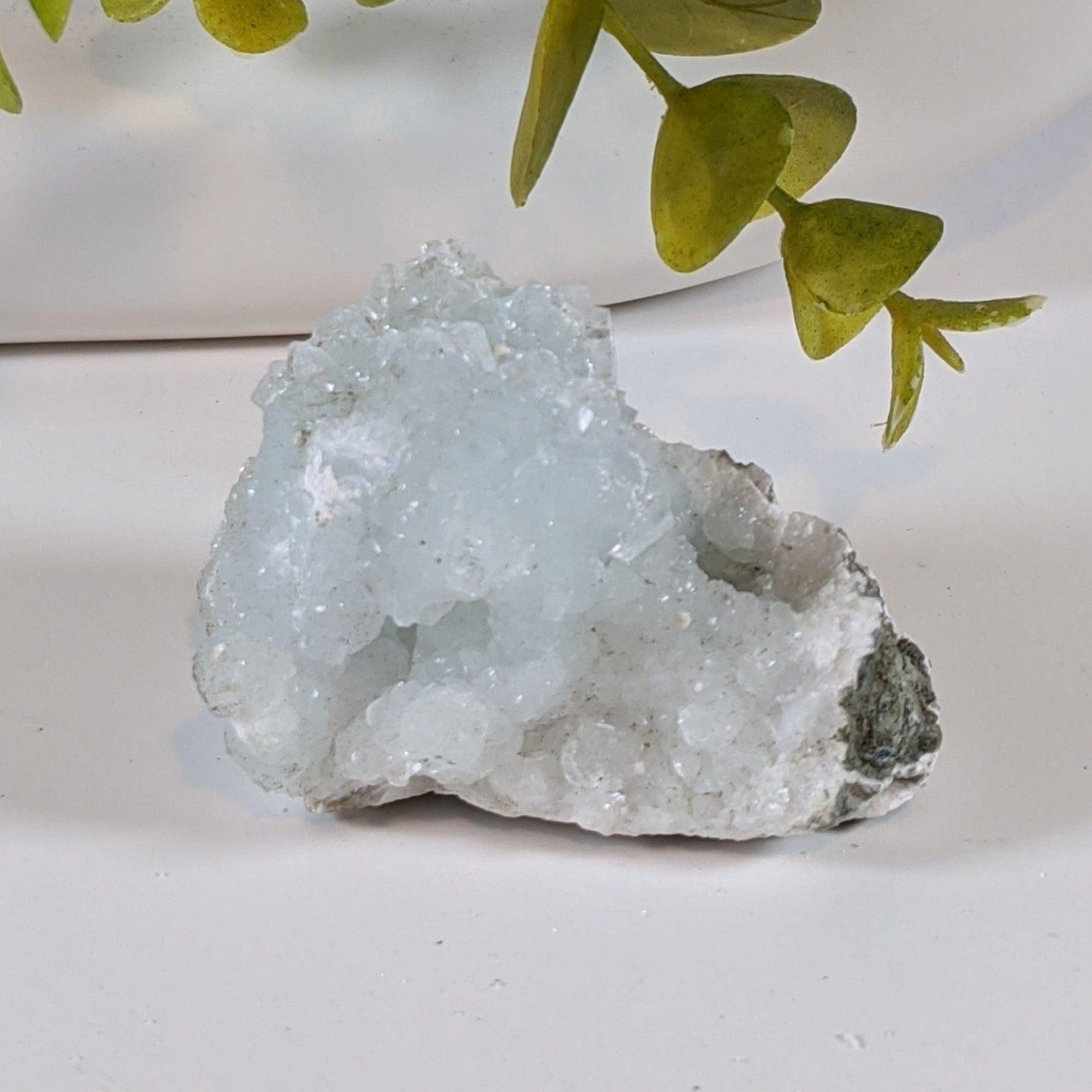  Gyrolite and Apophyllite on Prehnite Crystal | 97 gr | Mumbai, India 9