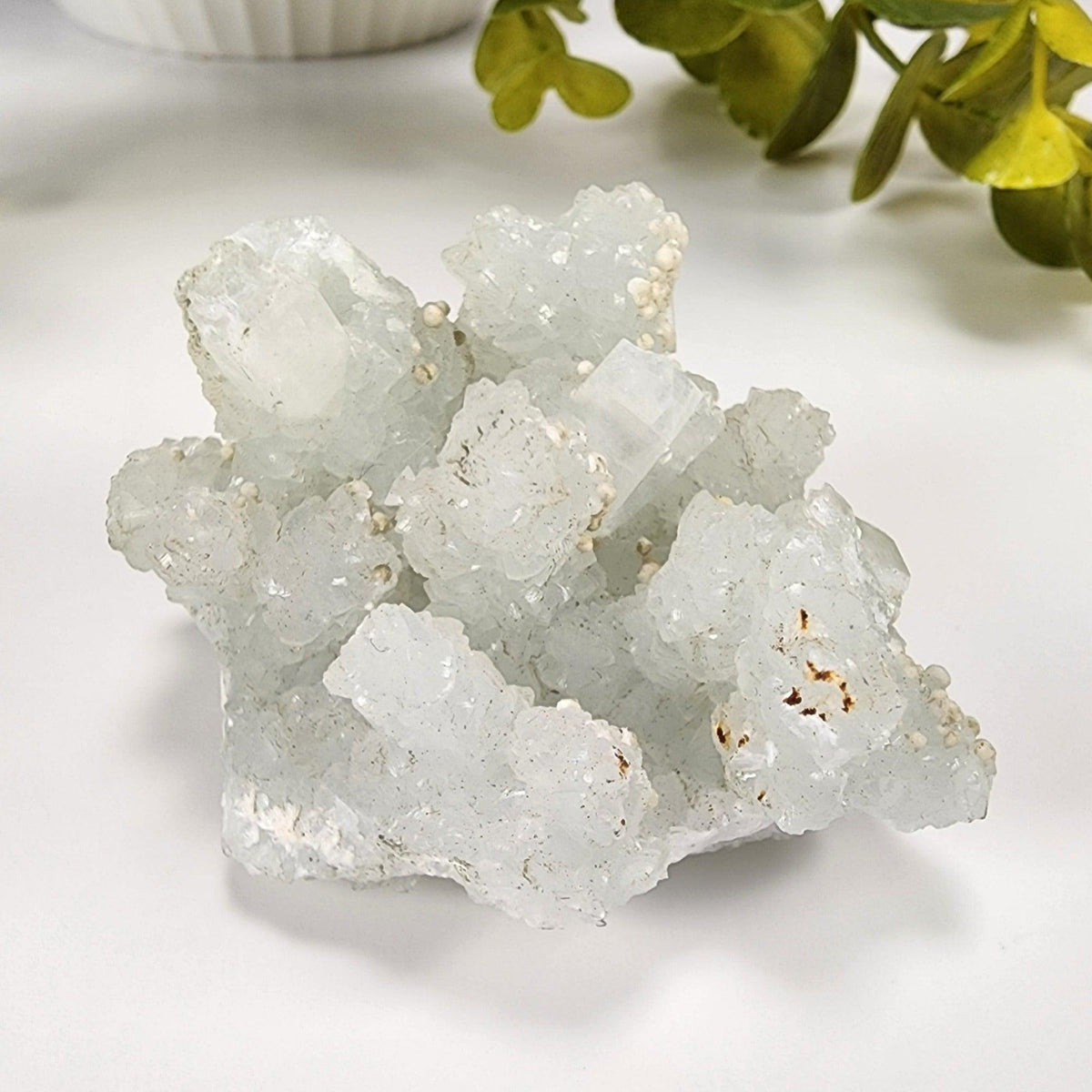  Gyrolite on Prehnite Crystal Cluster | 64 grams | Mumbai, India 9