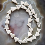  Howlite Gemstone Beads | 38 cm, 15 inch Strand | Triangular | White 