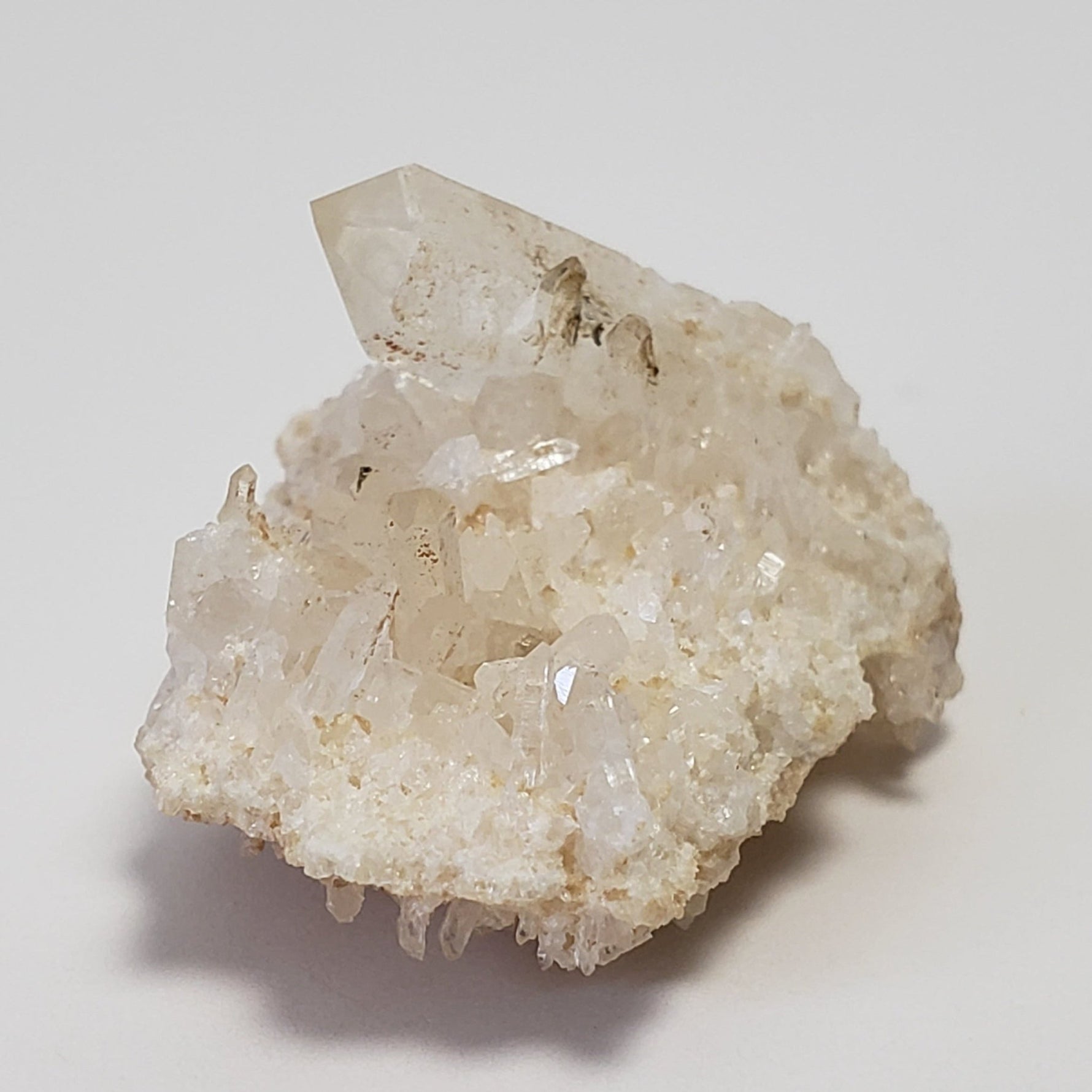  Hydroxylherderite on Quartz Points | Perky Box Thumbnail Specimen | Bennett Quarry, Buckfield Maine, USA 3