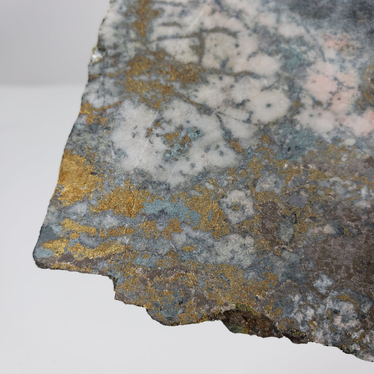  Impact Breccia Slice | 364 Grams | Golden Metal Veining Impactite | Sudbury Structure, Canada | SO24 2
