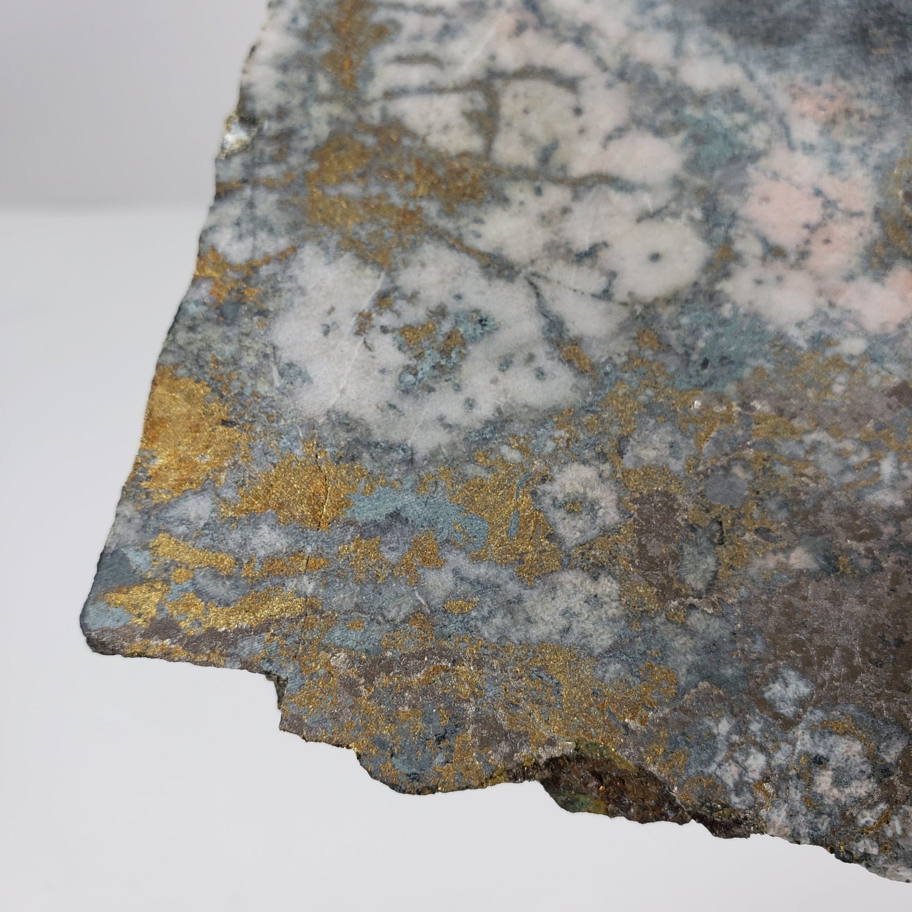  Impact Breccia Slice | 364 Grams | Golden Metal Veining Impactite | Sudbury Structure, Canada | SO24 2