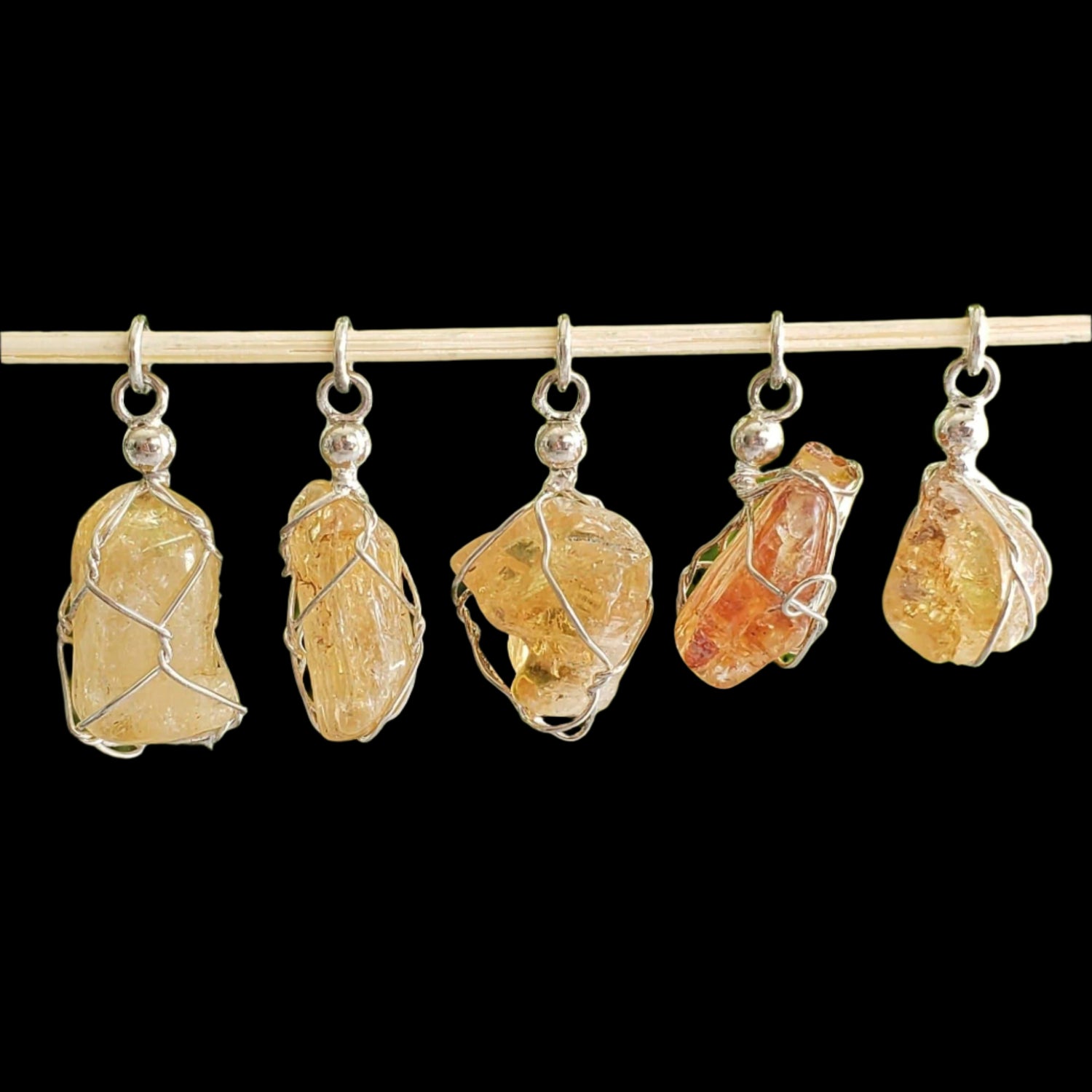  Imperial Topaz Pendant | 925 Silver Wire Wrapped Pendant | Natural Raw Topaz 1